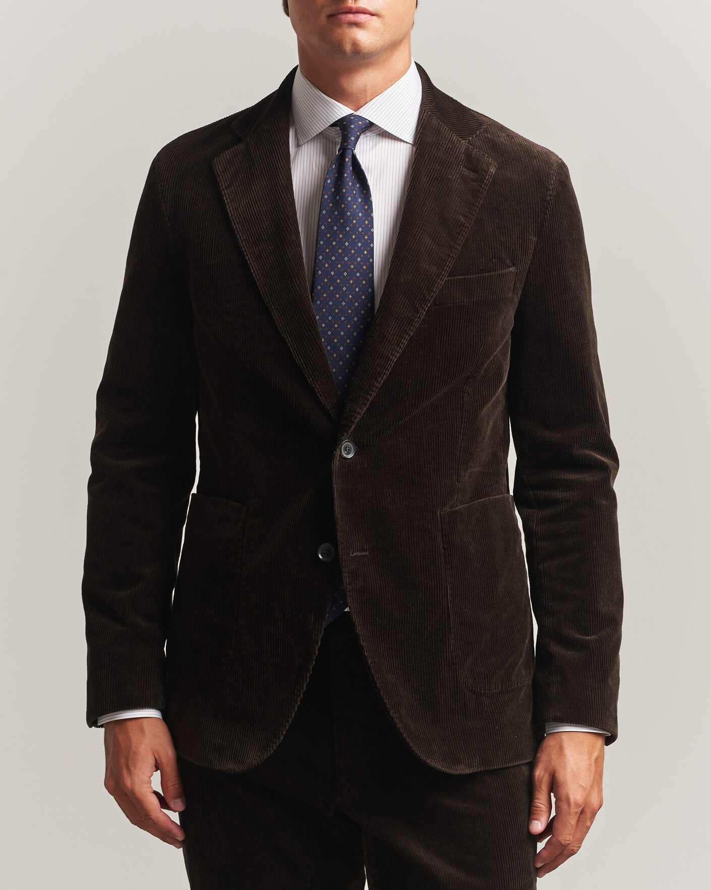 Herren | Sakkos | Oscar Jacobson | Fogerty Patch Pocket Cord Blazer Dark Brown