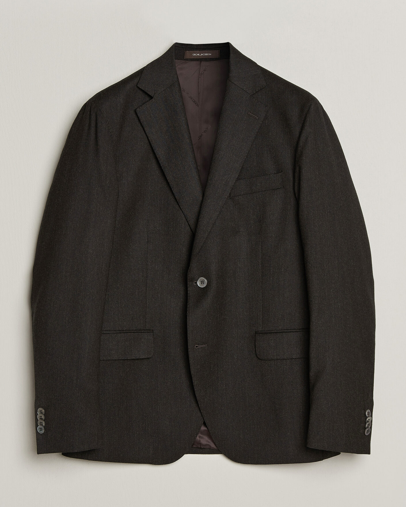 Herren | Sakkos | Oscar Jacobson | Fogerty Wool Flannel Blazer Brown