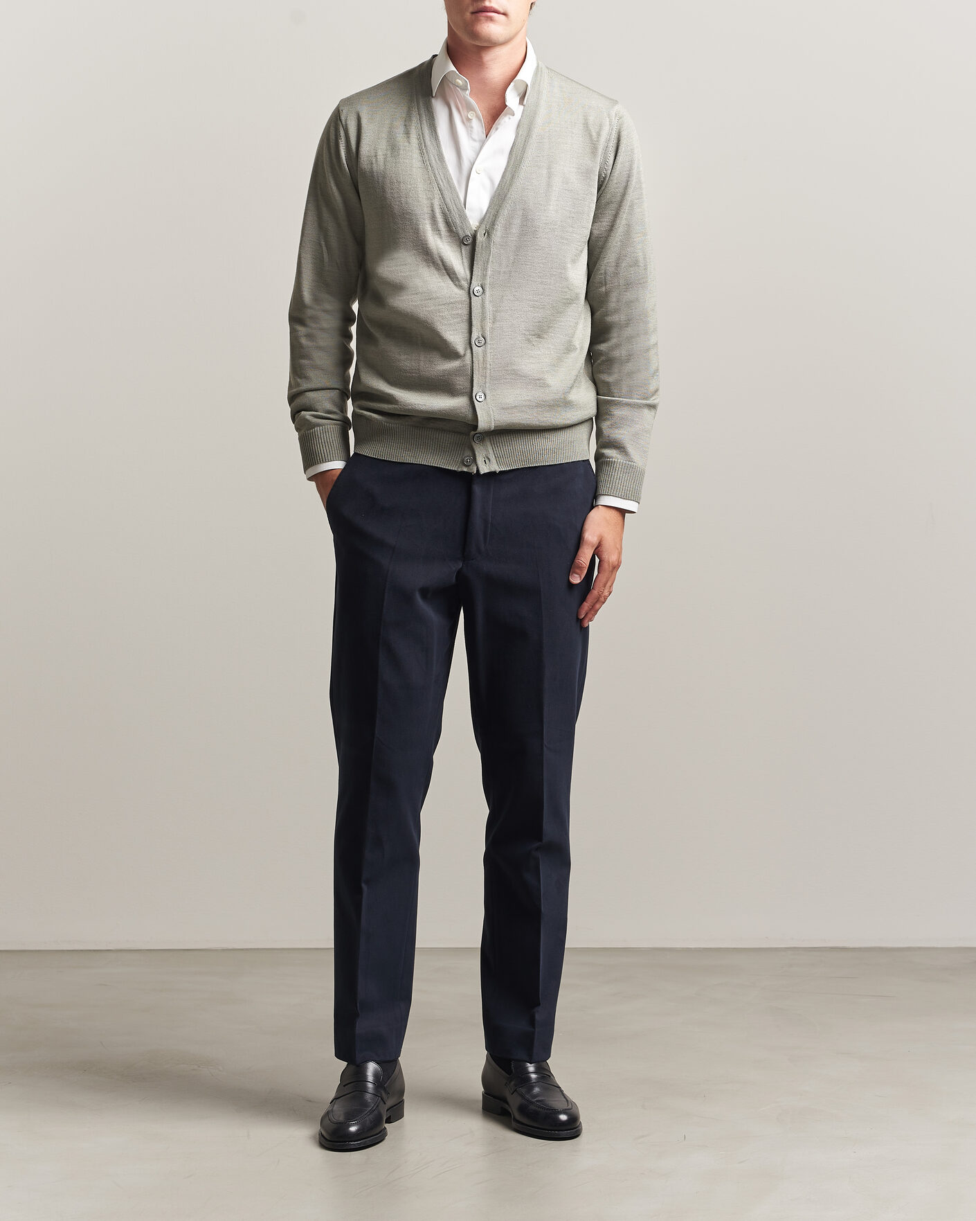 Herren | Hosen | Oscar Jacobson | Dandy Brushed Cotton Trousers Blue