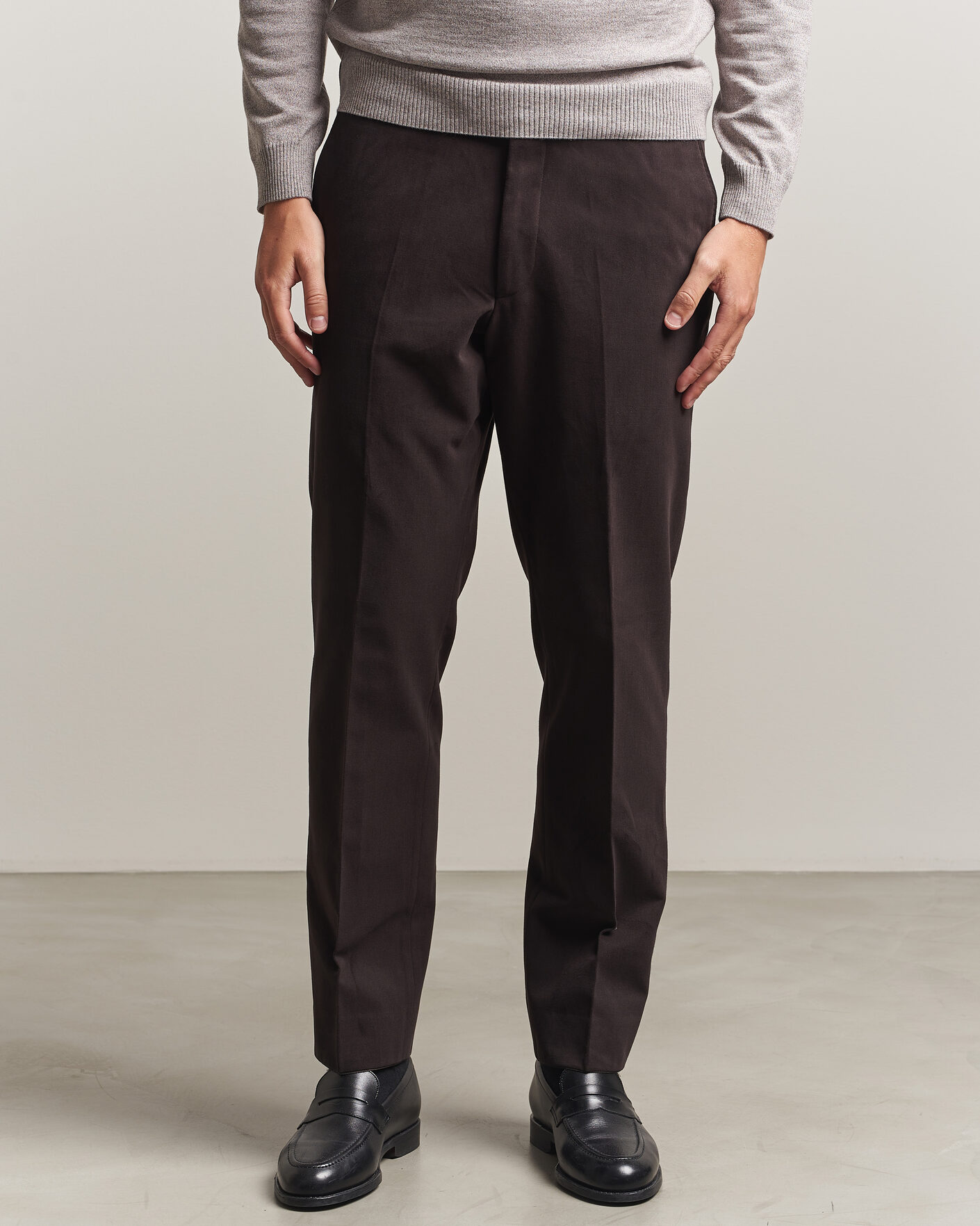 Herren | Hosen | Oscar Jacobson | Dandy Brushed Cotton Trousers Brown