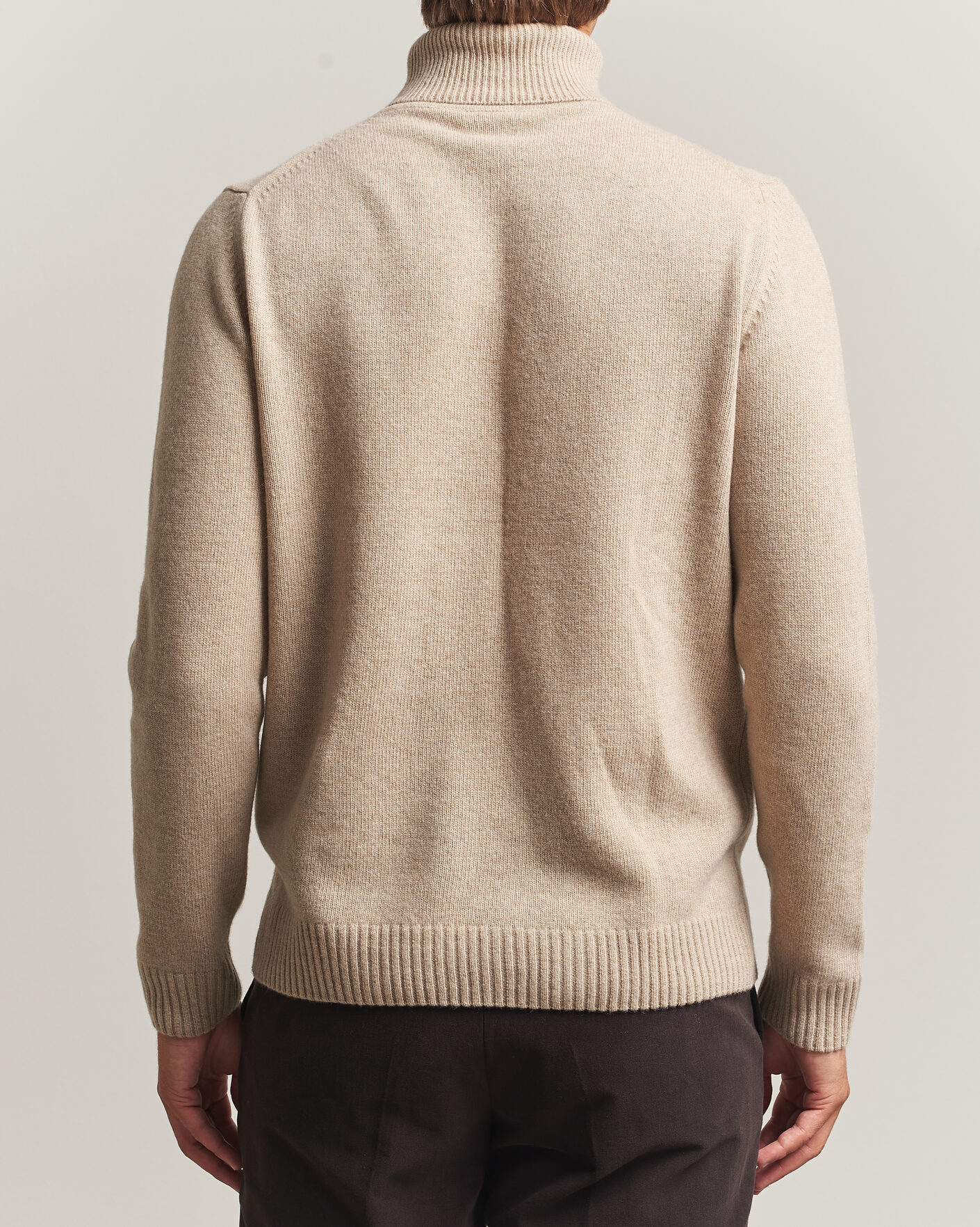 Herren | Pullover | Stenströms | Brushed Merino Rollneck Beige