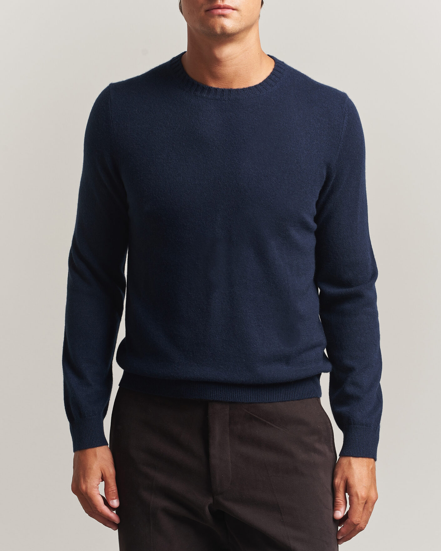 Herren | Pullover | Stenströms | Cashmere Crewneck Navy