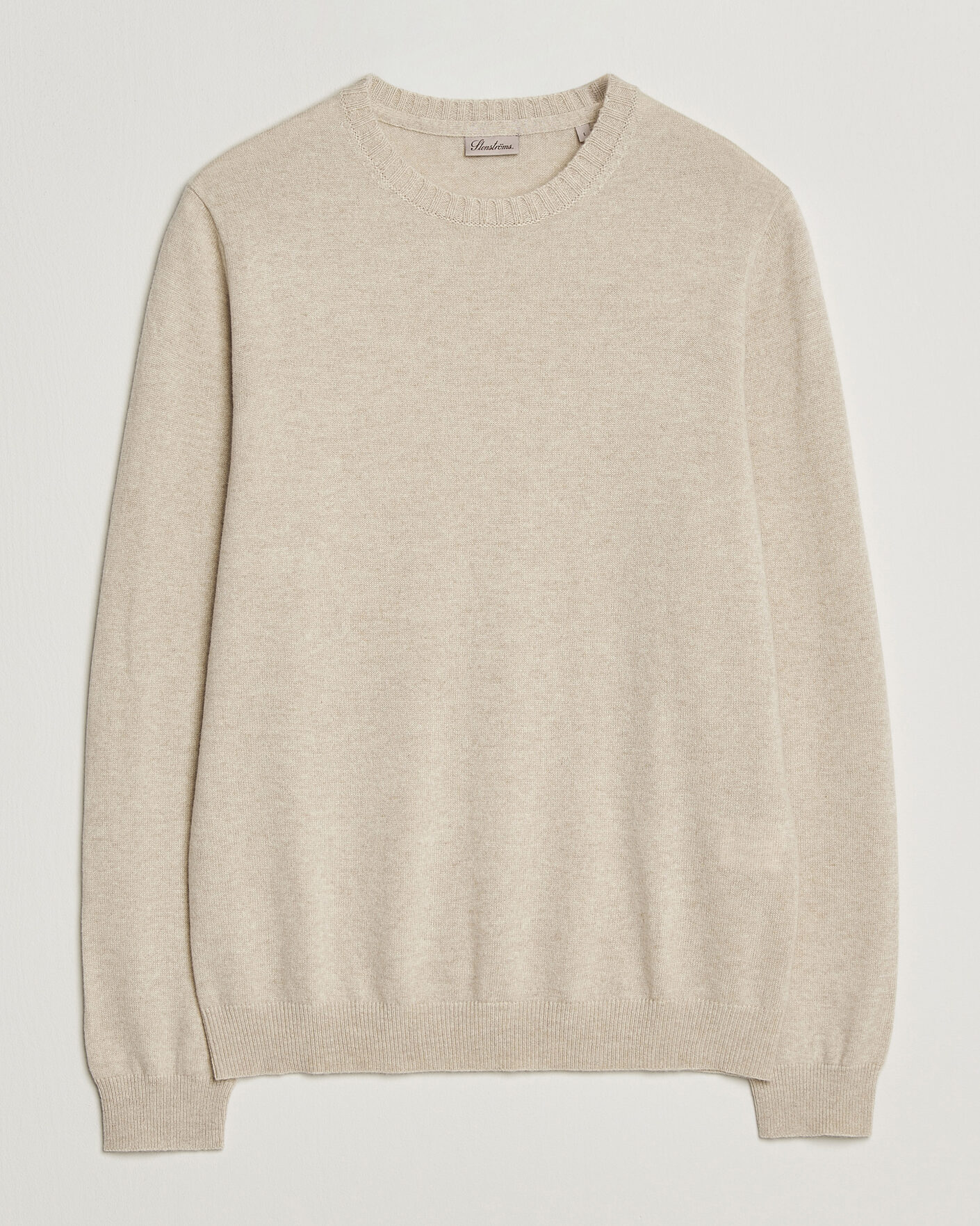 Herren | Pullover | Stenströms | Cashmere Crewneck Beige