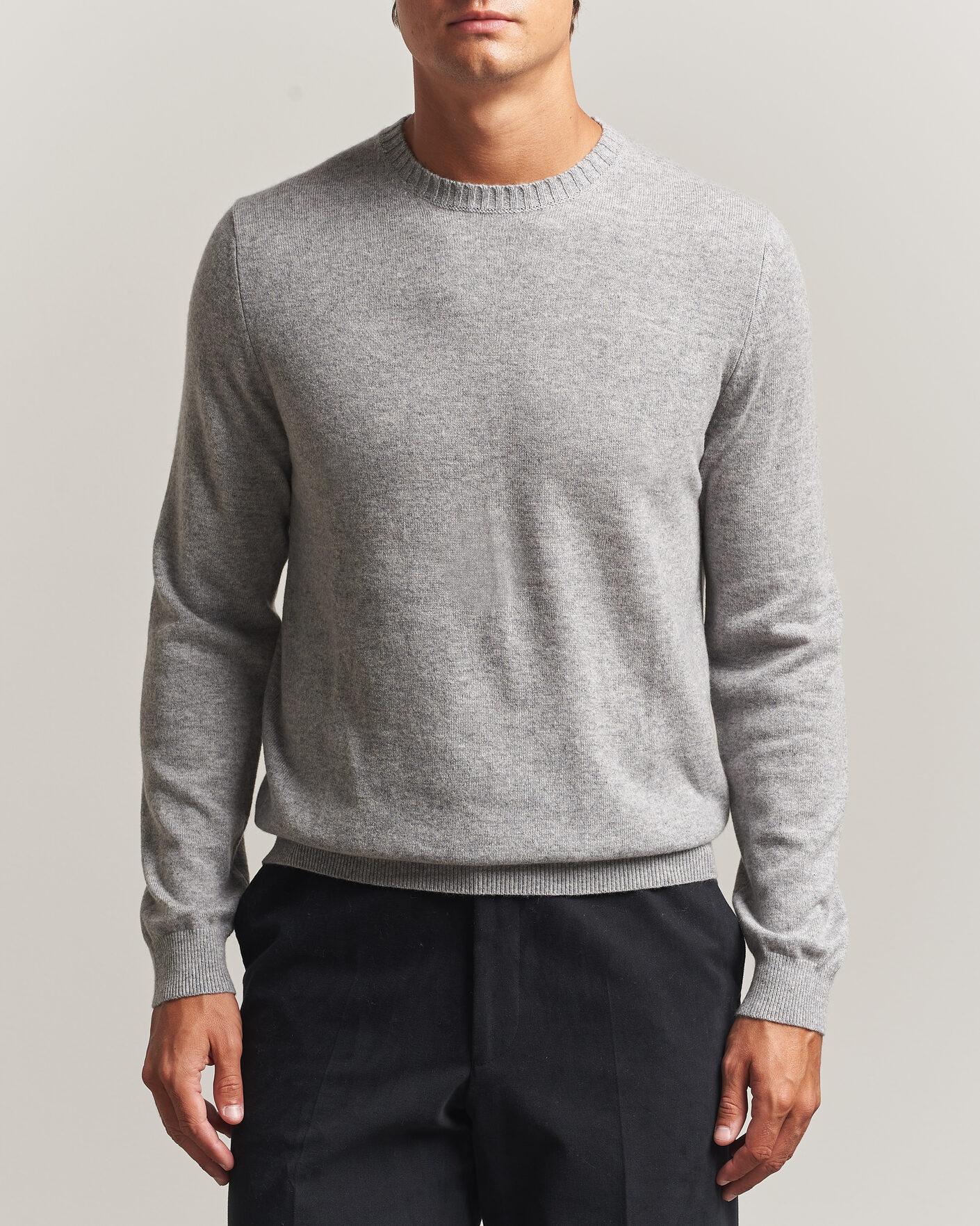 Herren | Pullover | Stenströms | Cashmere Crewneck Grey