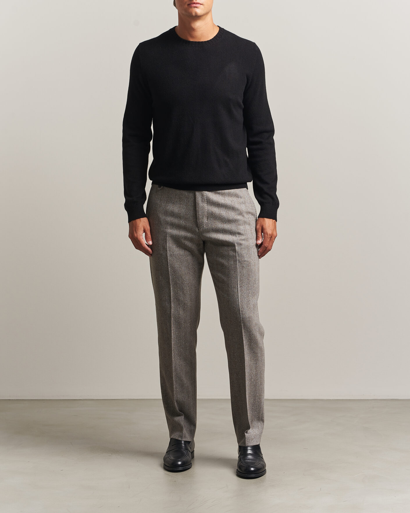 Herren | Pullover | Stenströms | Cashmere Crewneck Black
