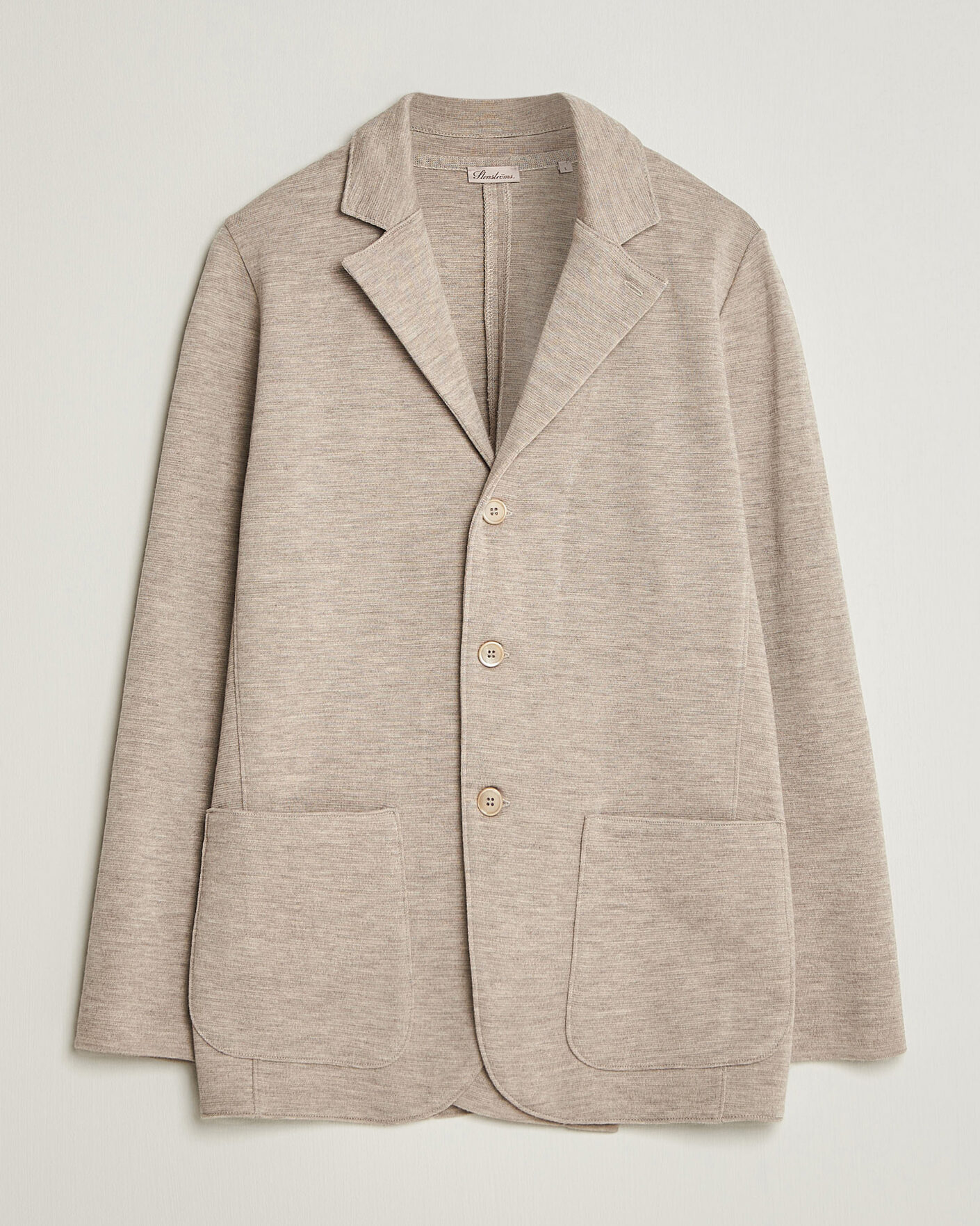 Herren | Sakkos | Stenströms | Milano Knitted Merino Blazer Beige