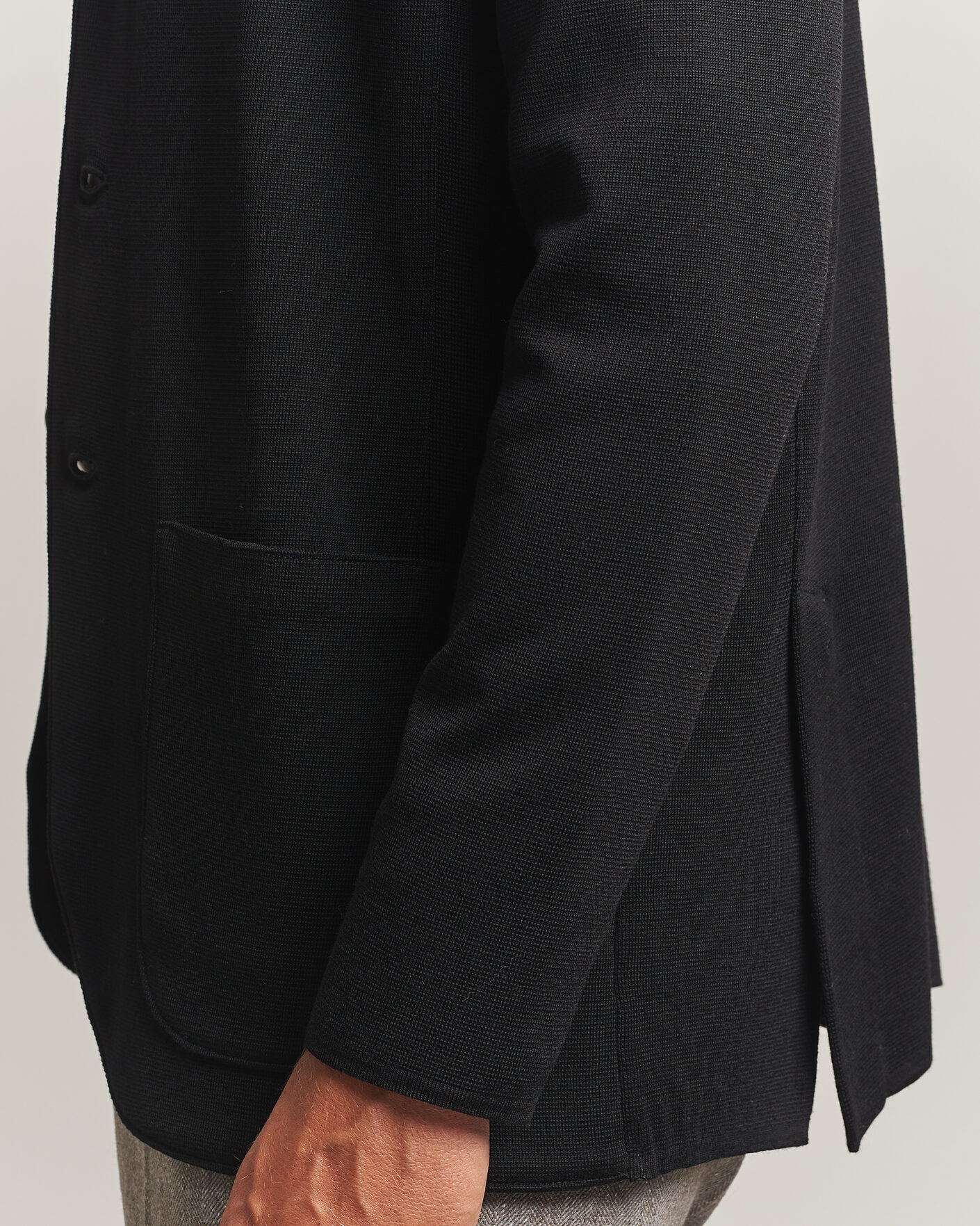 Herren | Sakkos | Stenströms | Milano Knitted Merino Blazer Black