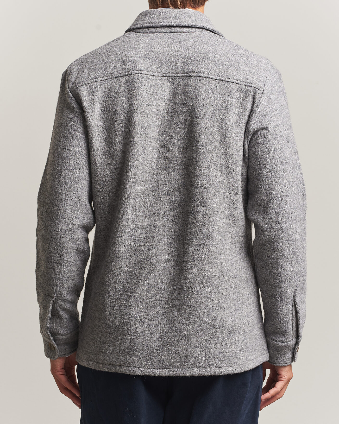 Herren | Hemden | Stenströms | Felted Wool Overshirt Grey