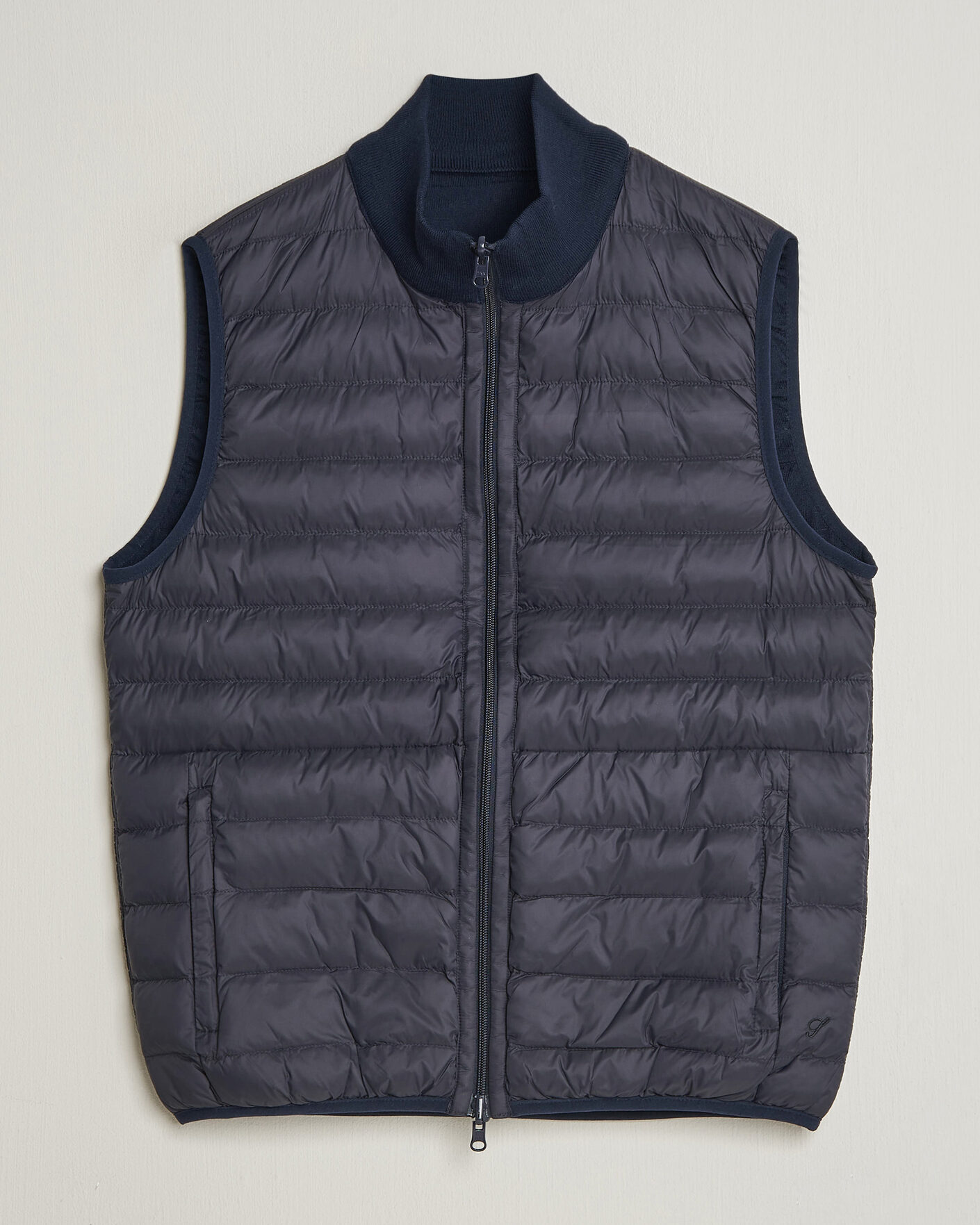 Herren | Westen | Stenströms | Reversible Knitted Merino/Nylon Vest Navy
