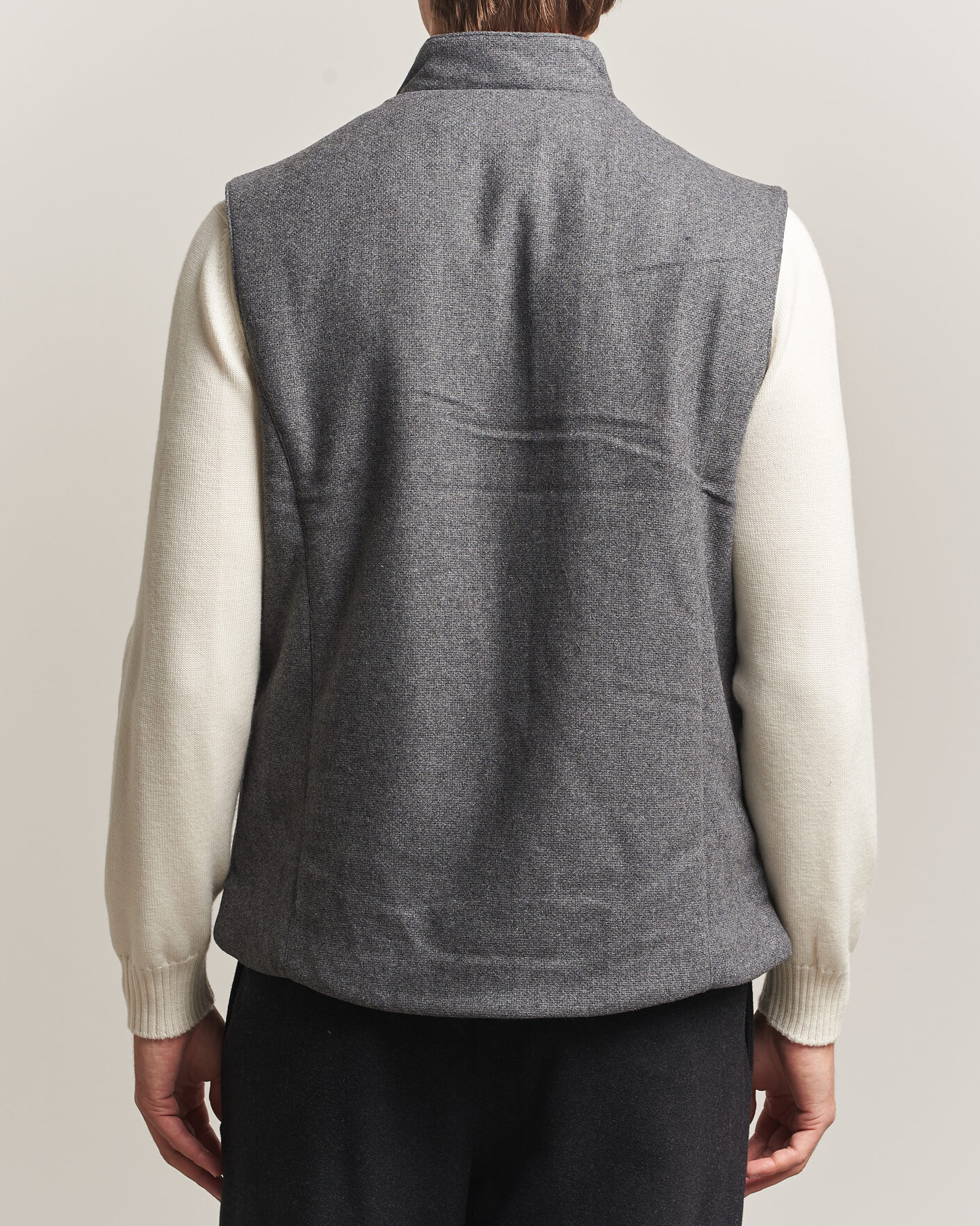 Herren | Westen | Stenströms | Wool Alcantara Detail Light Padded Vest Grey