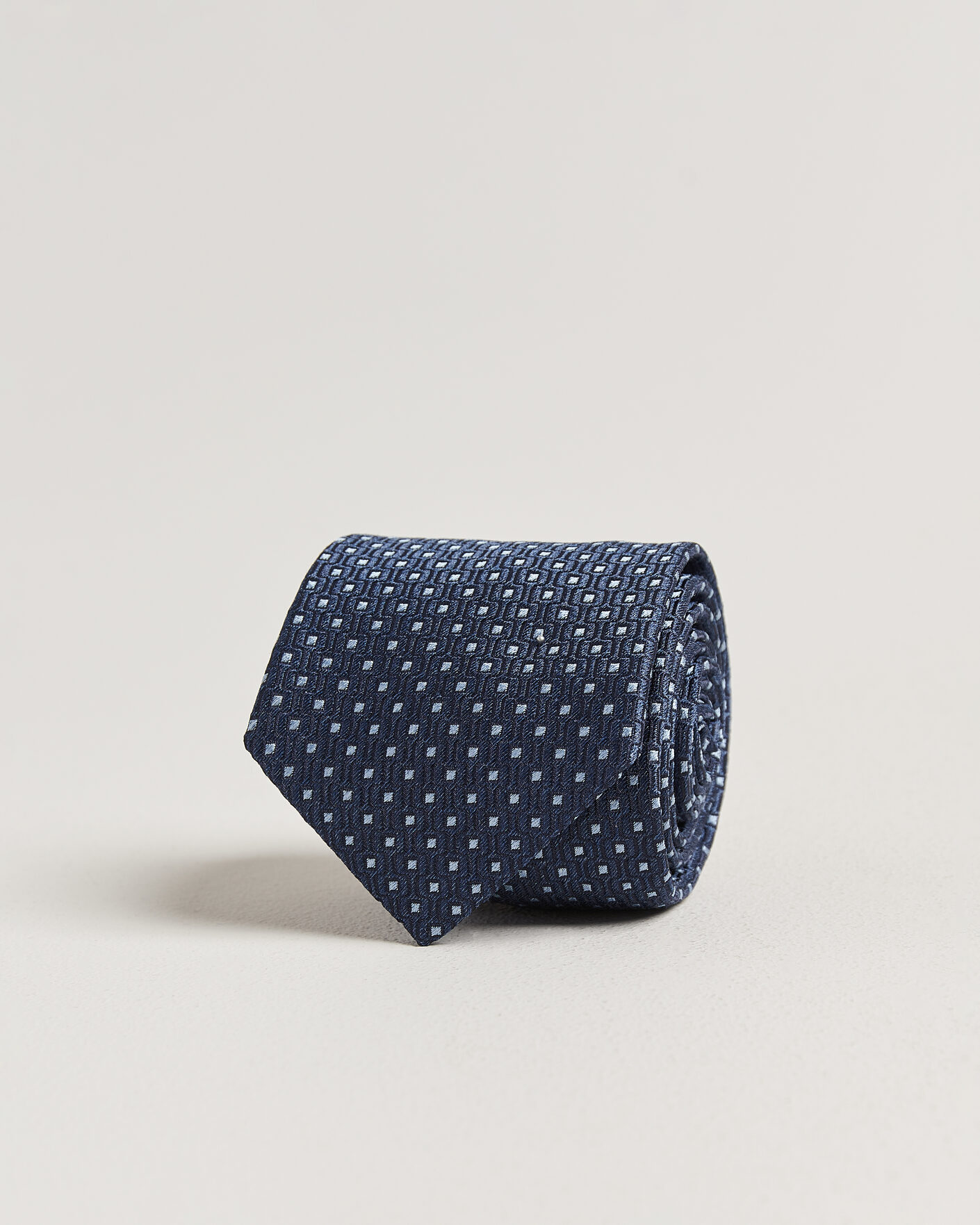 Herren | Krawatten | Stenströms | Woven Silk Dot Tie 7,5cm Navy