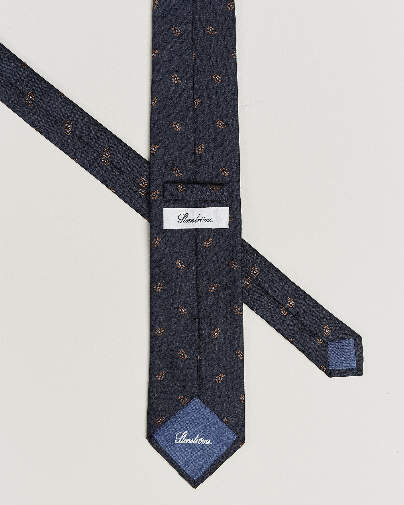 Herren | Krawatten | Stenströms | Woven Paisley Silk Tie 7,5cm Navy