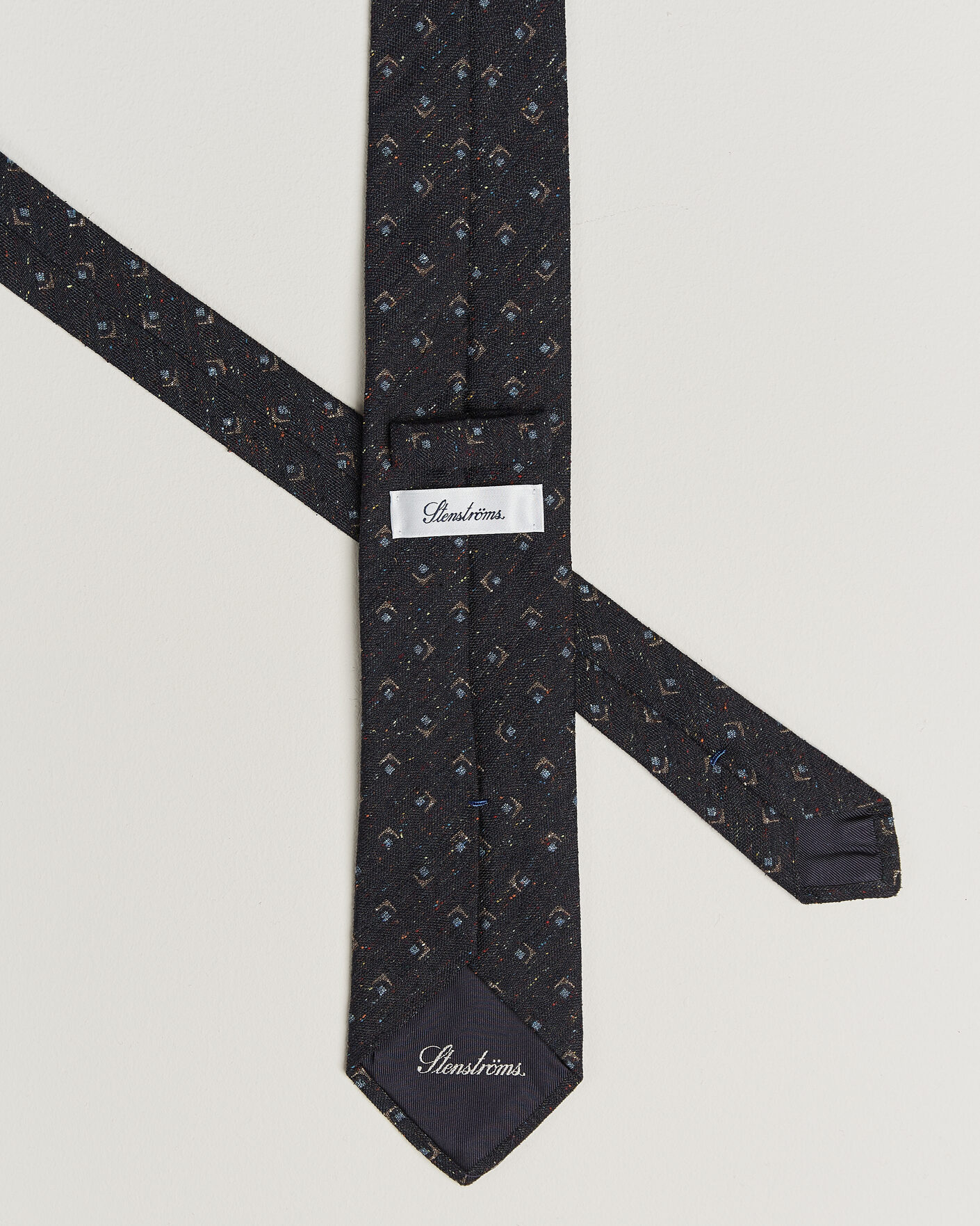 Herren | Krawatten | Stenströms | Woven Herringbone Silk Tie 7,5cm Navy