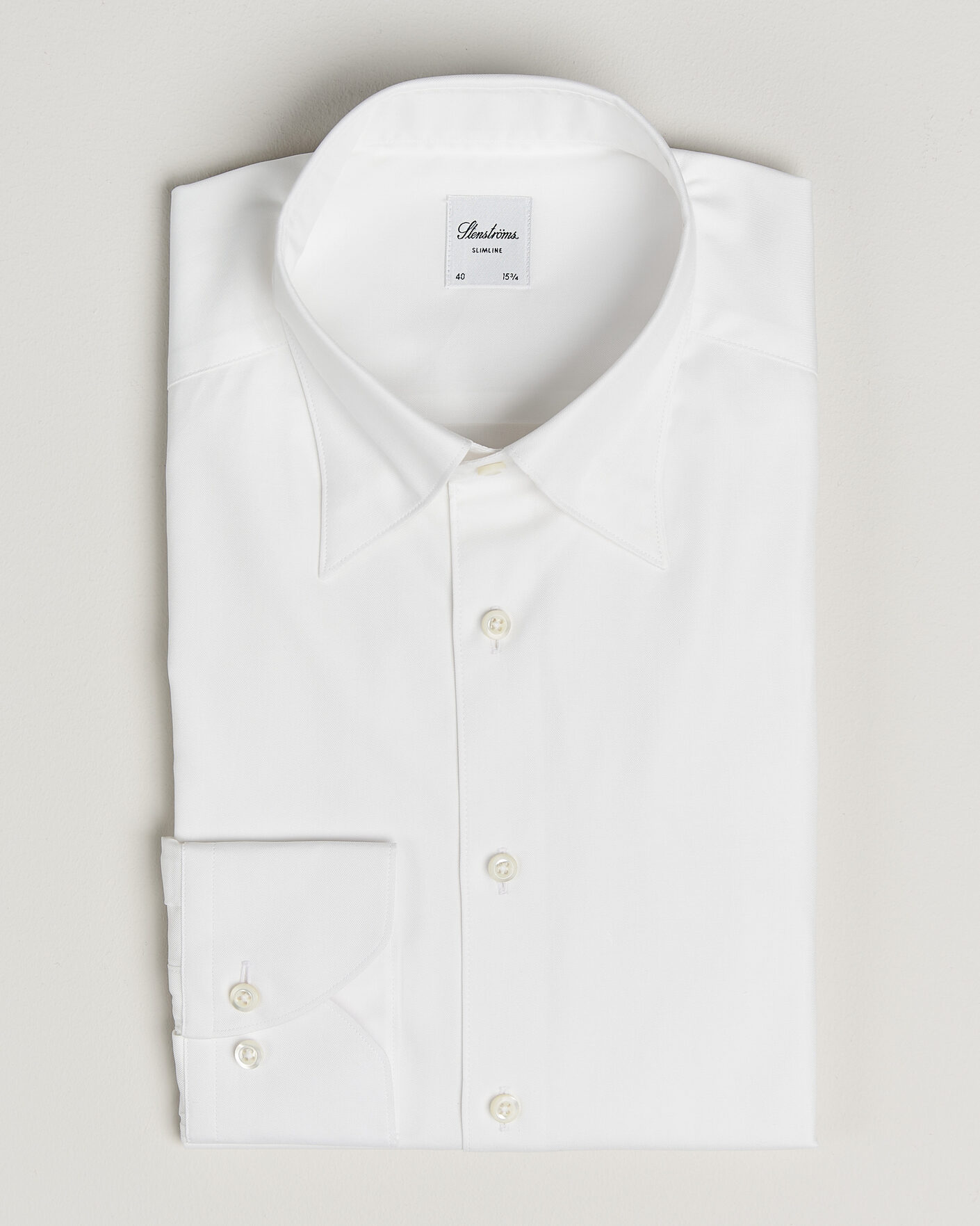 Herren | Hemden | Stenströms | Slimline Twofold Cotton Button Under Shirt White