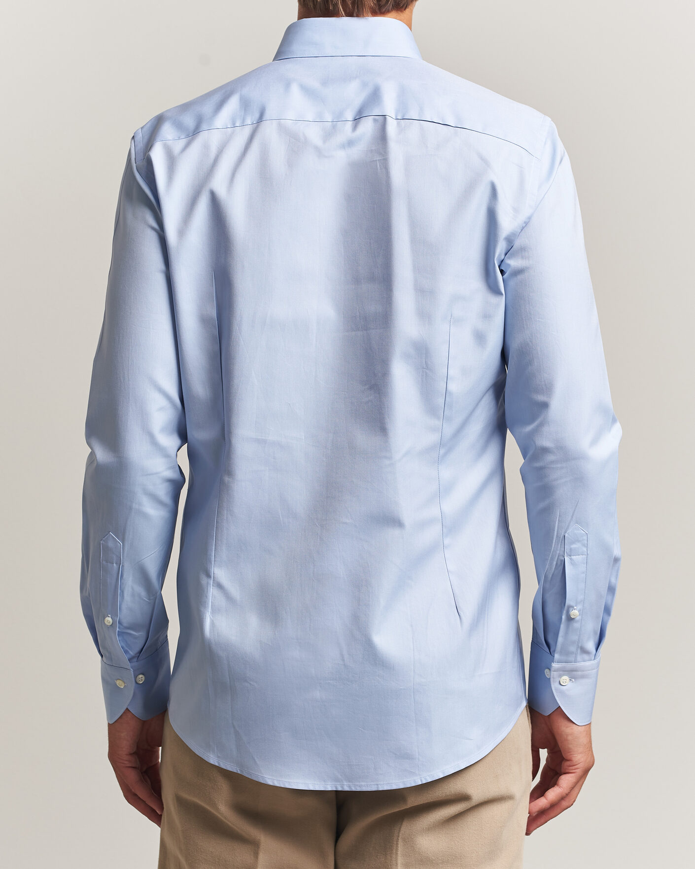 Herren | Hemden | Stenströms | Slimline Twofold Cotton Button Under Shirt Blue