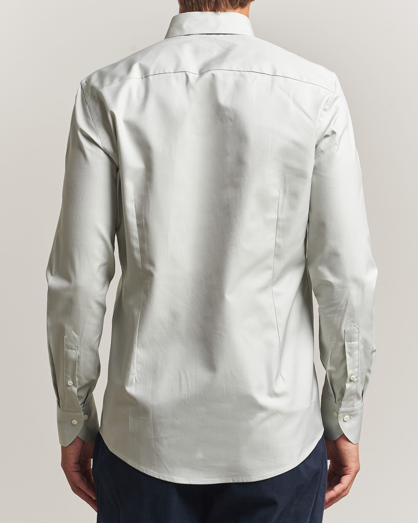Herren | Hemden | Stenströms | Slimline Twofold Cotton Button Under Shirt Green