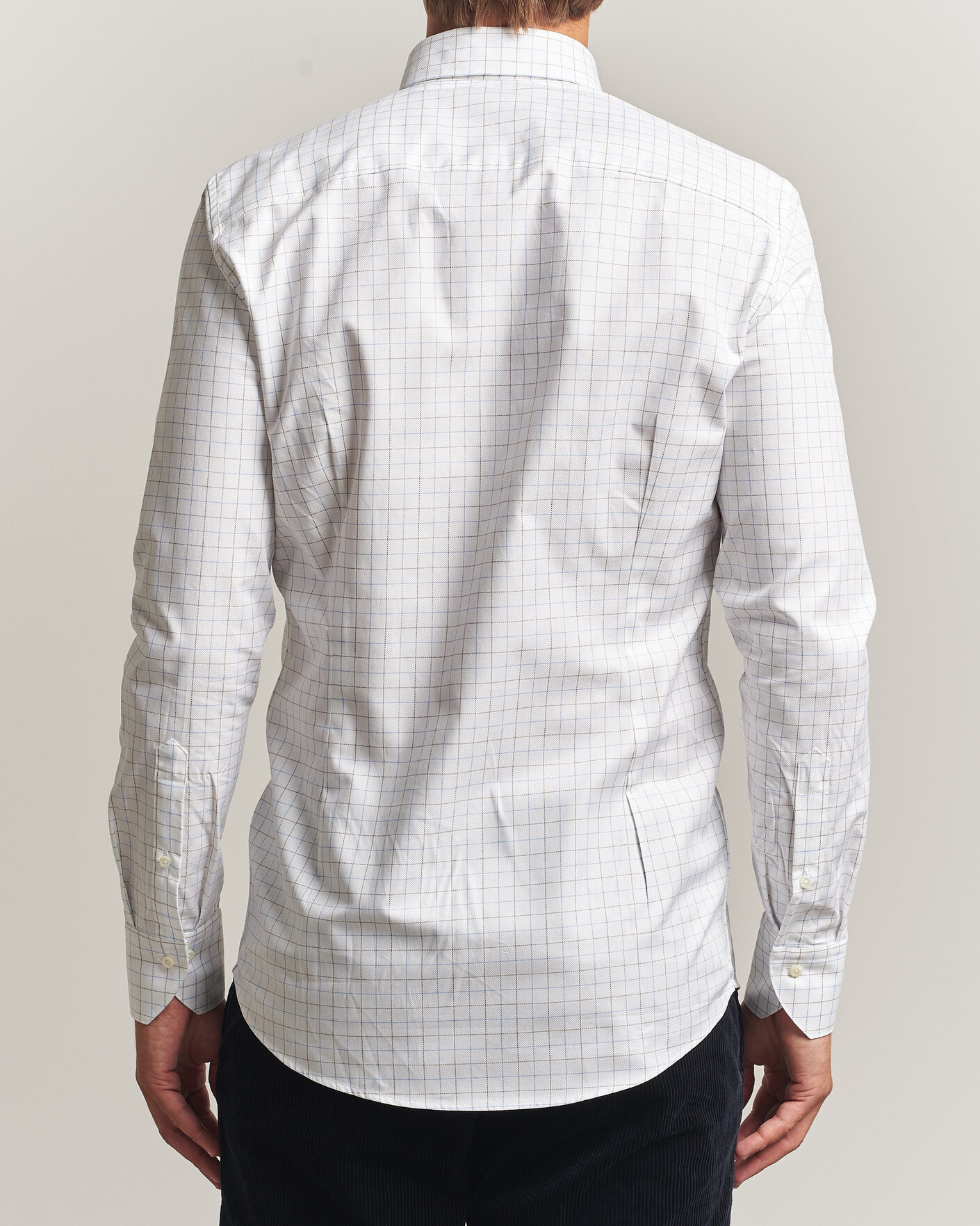 Herren | Hemden | Stenströms | Slimline Oxford Tattersall Shirt White