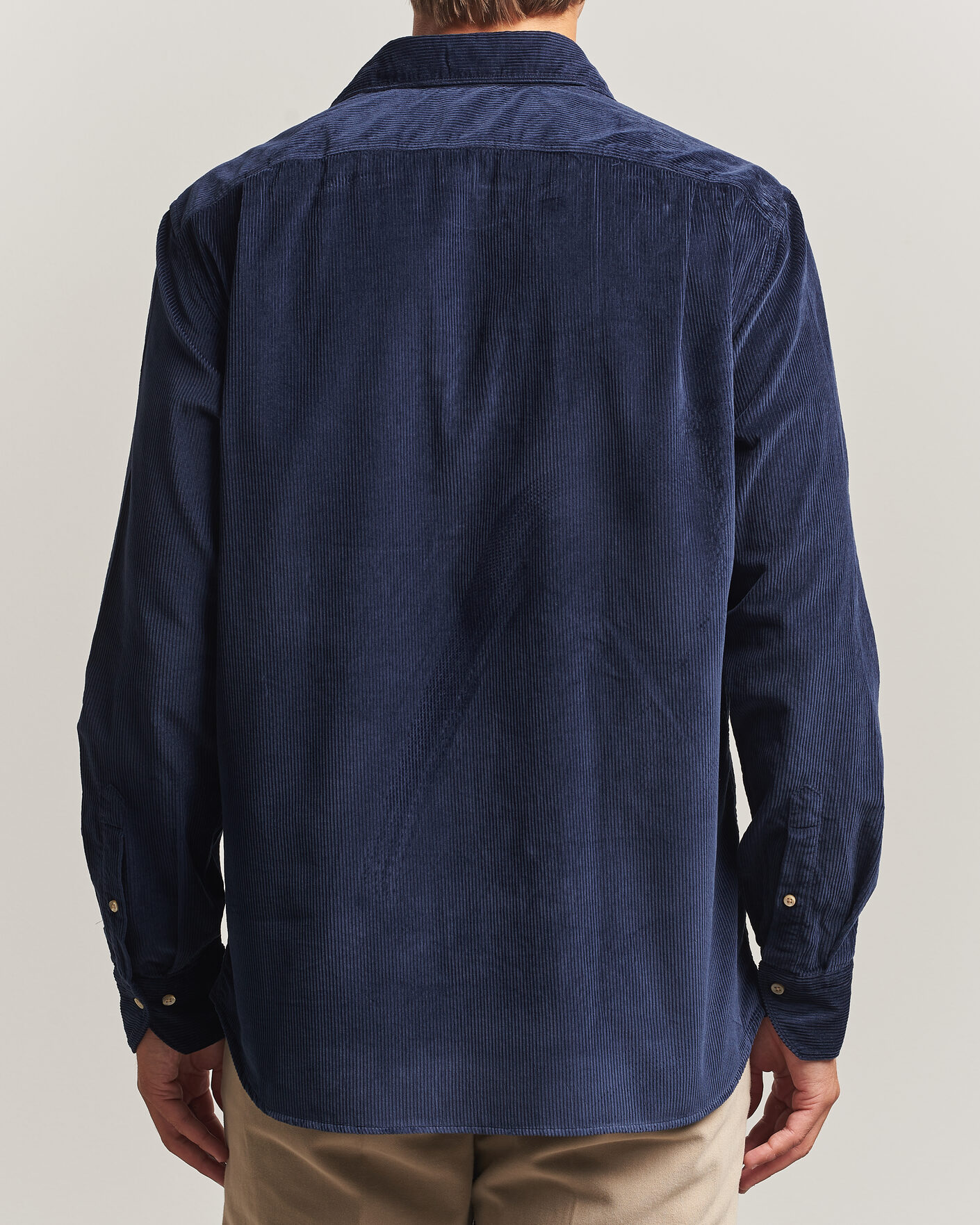 Herren | Hemden | Stenströms | Regular Fit Cord Pocket Shirt Navy