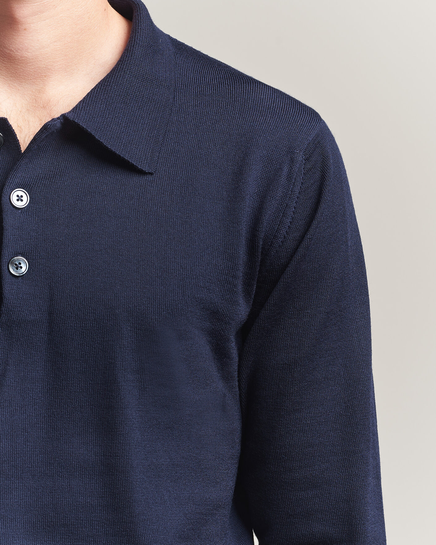 Herren | Pullover | Stenströms | Merino Polo Navy