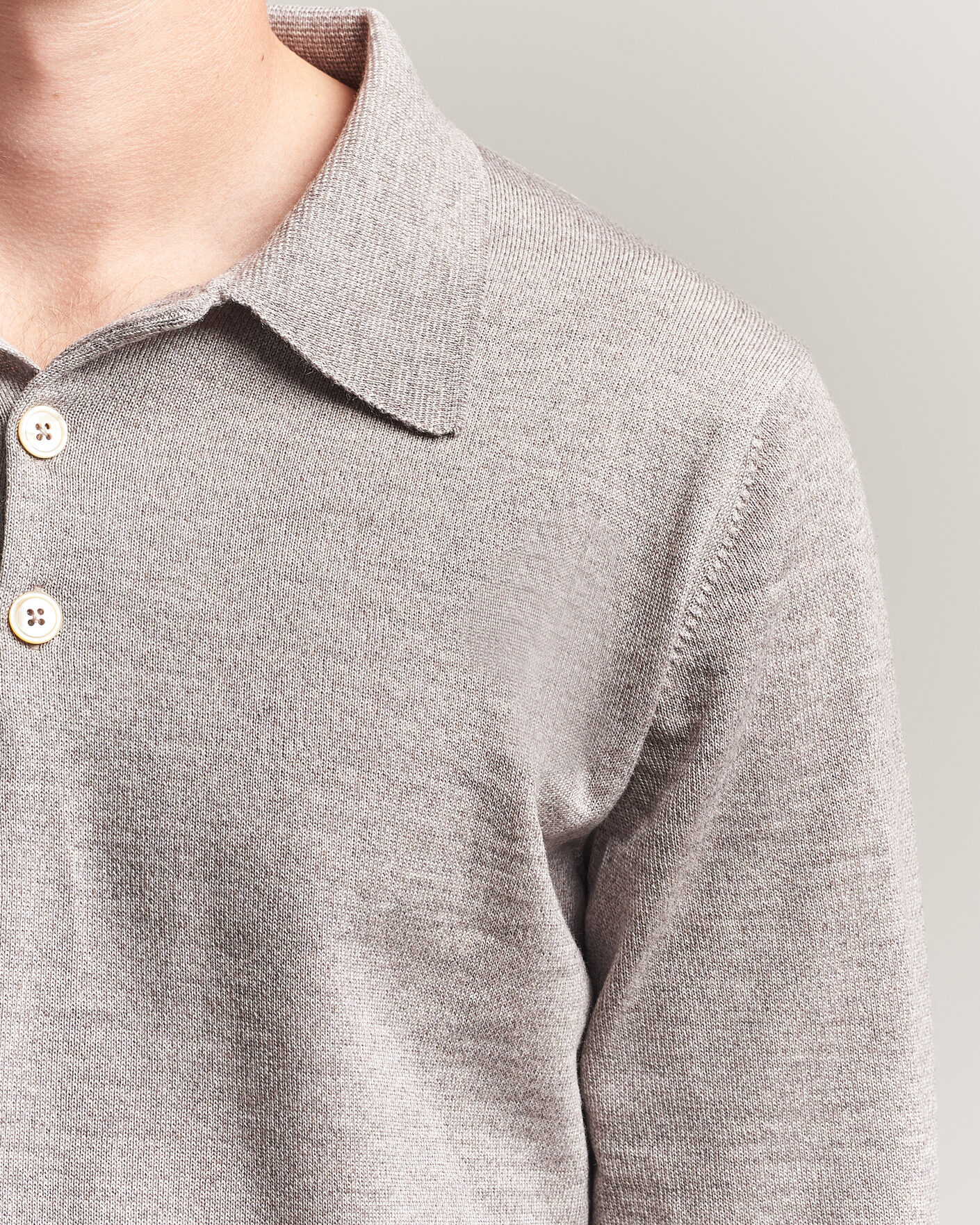Herren | Pullover | Stenströms | Merino Polo Beige