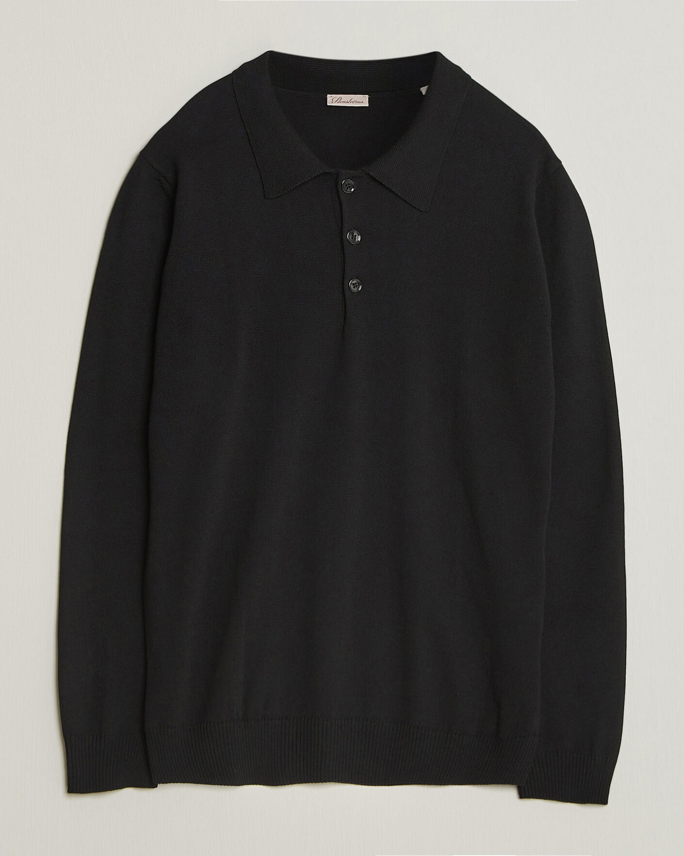 Herren | Pullover | Stenströms | Merino Polo Black