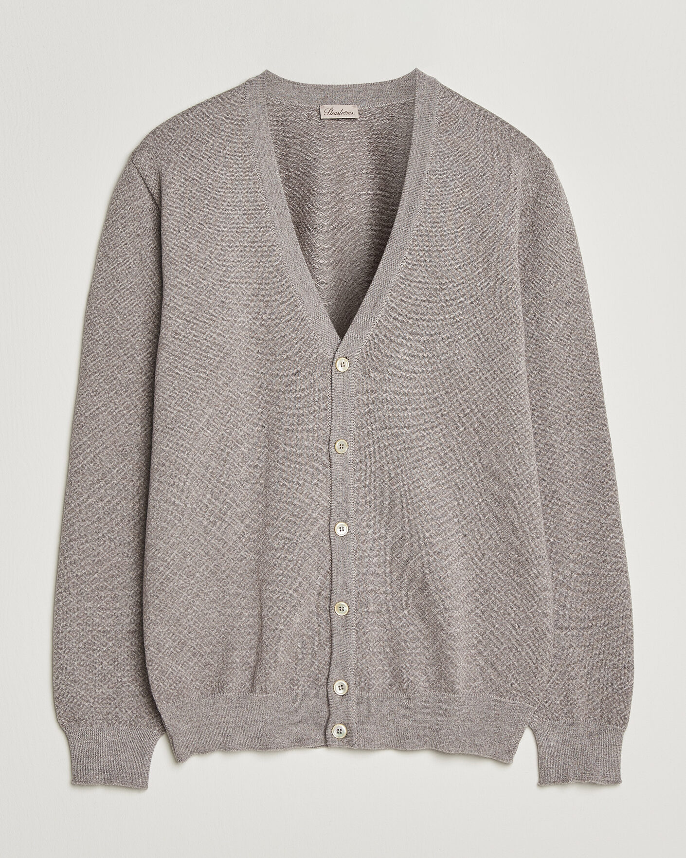 Herren | Pullover | Stenströms | Merino Jaquard Cardigan Beige