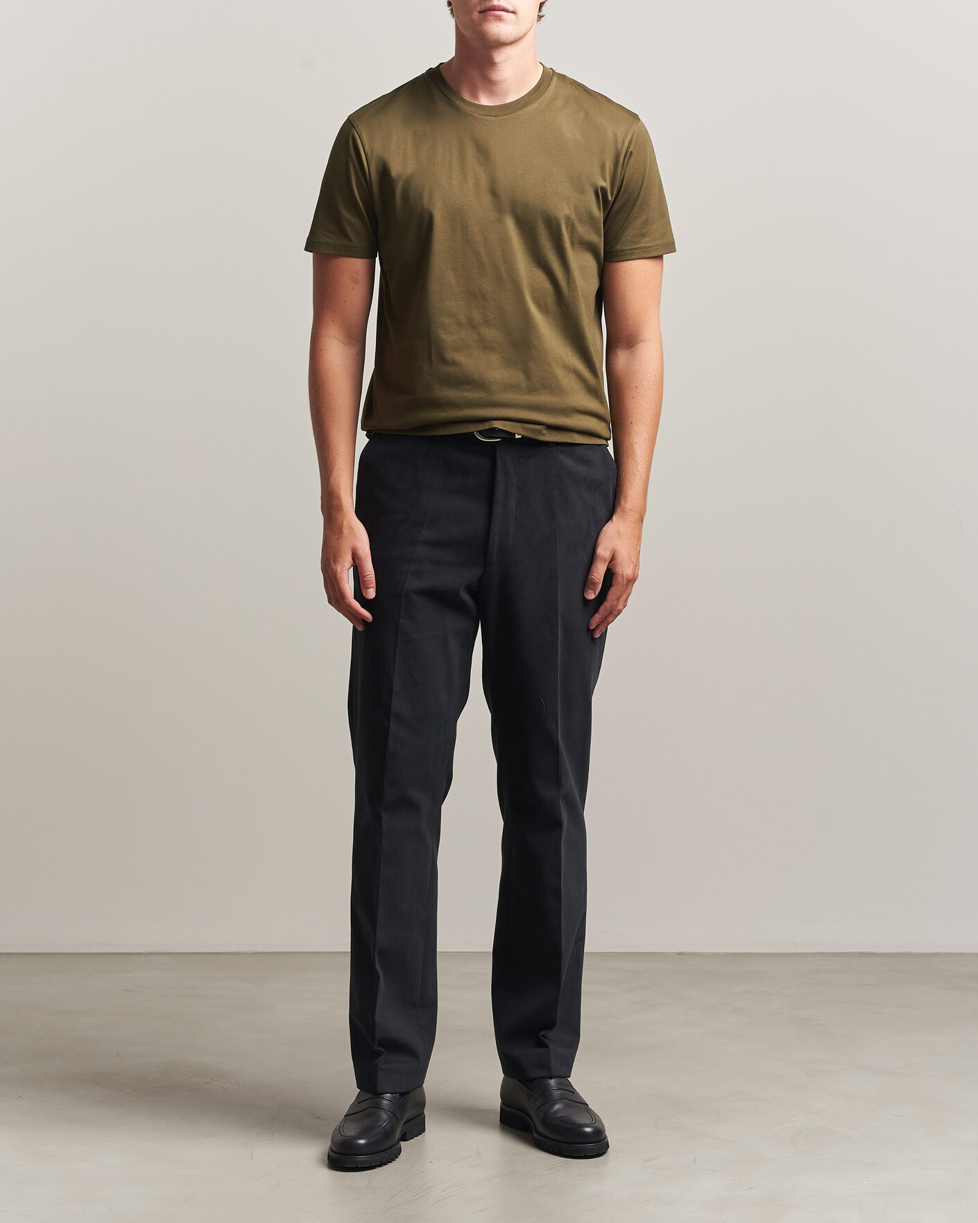 Herren | T-Shirts | Sunspel | Riviera Midweight T-Shirt Loden Green