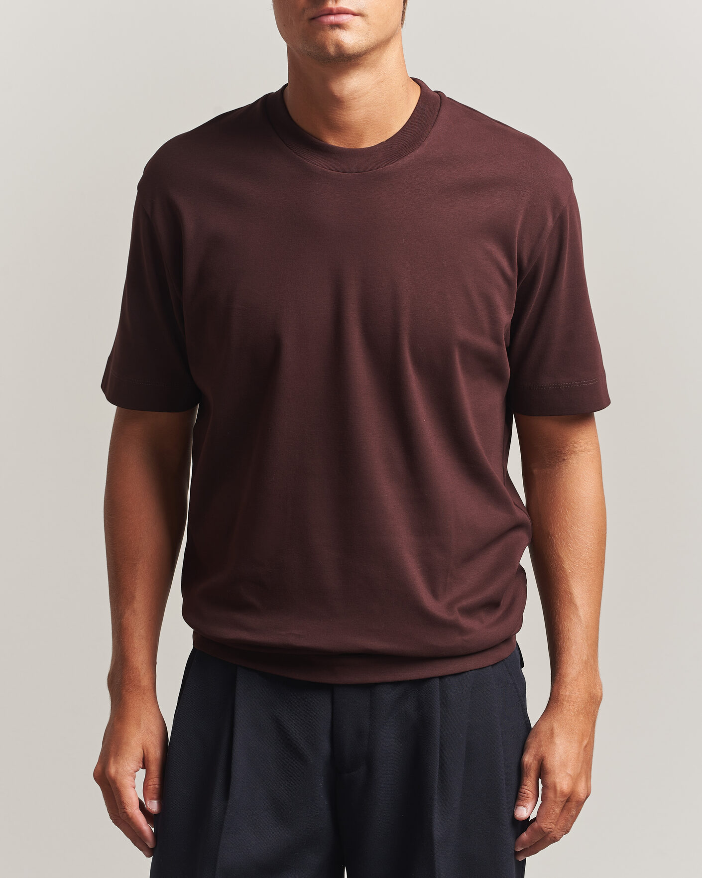 Herren | T-Shirts | Sunspel | Heavy Weight Supima Cotton T-Shirt Dark Brown