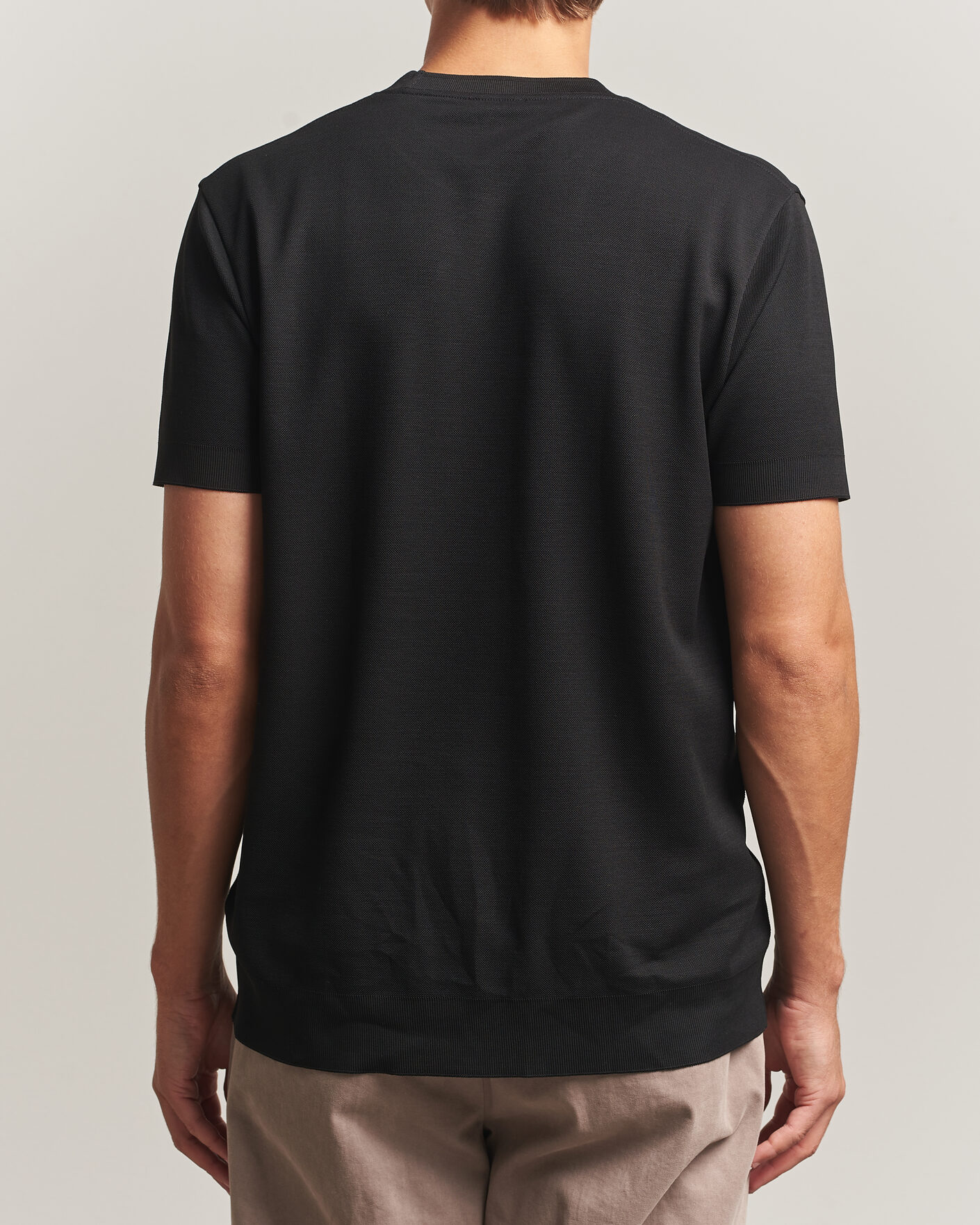 Herren | T-Shirts | Sunspel | Cotton Piquet T-Shirt Black