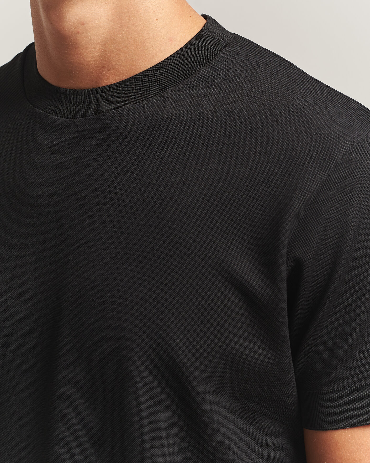 Herren | T-Shirts | Sunspel | Cotton Piquet T-Shirt Black