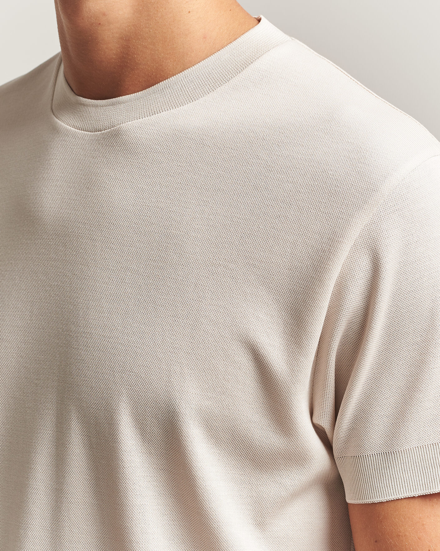 Herren | T-Shirts | Sunspel | Cotton Piquet T-Shirt Swansdown