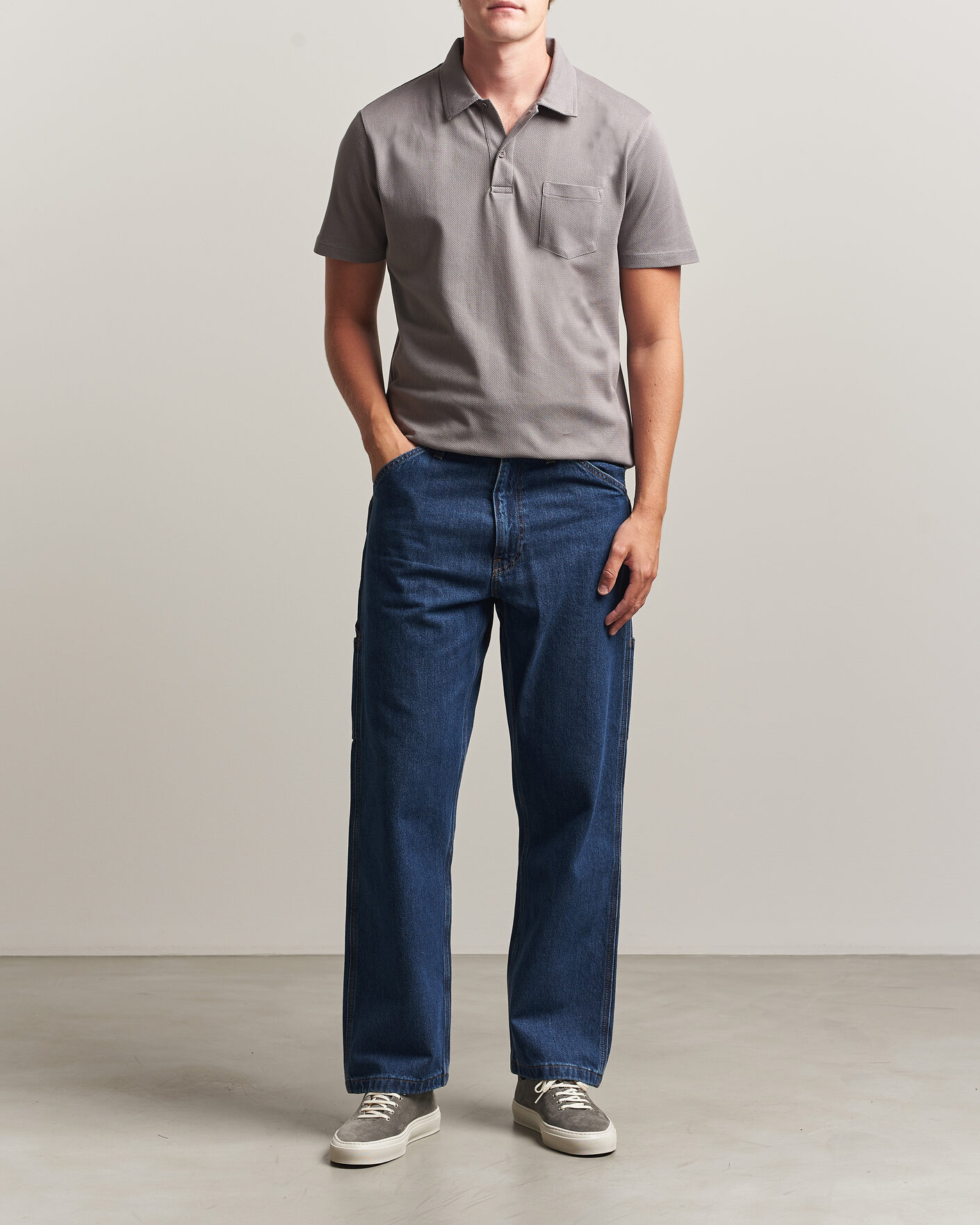 Herren | Poloshirts | Sunspel | Riviera Polo Shirt Smoke Grey