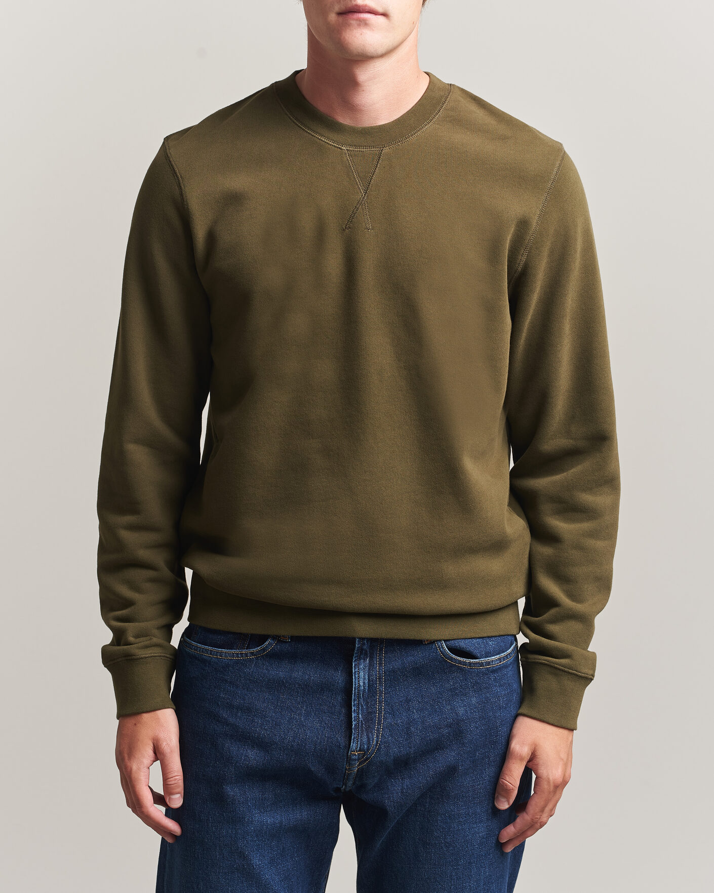 Herren | Pullover | Sunspel | Loopback Sweatshirt Loden Green