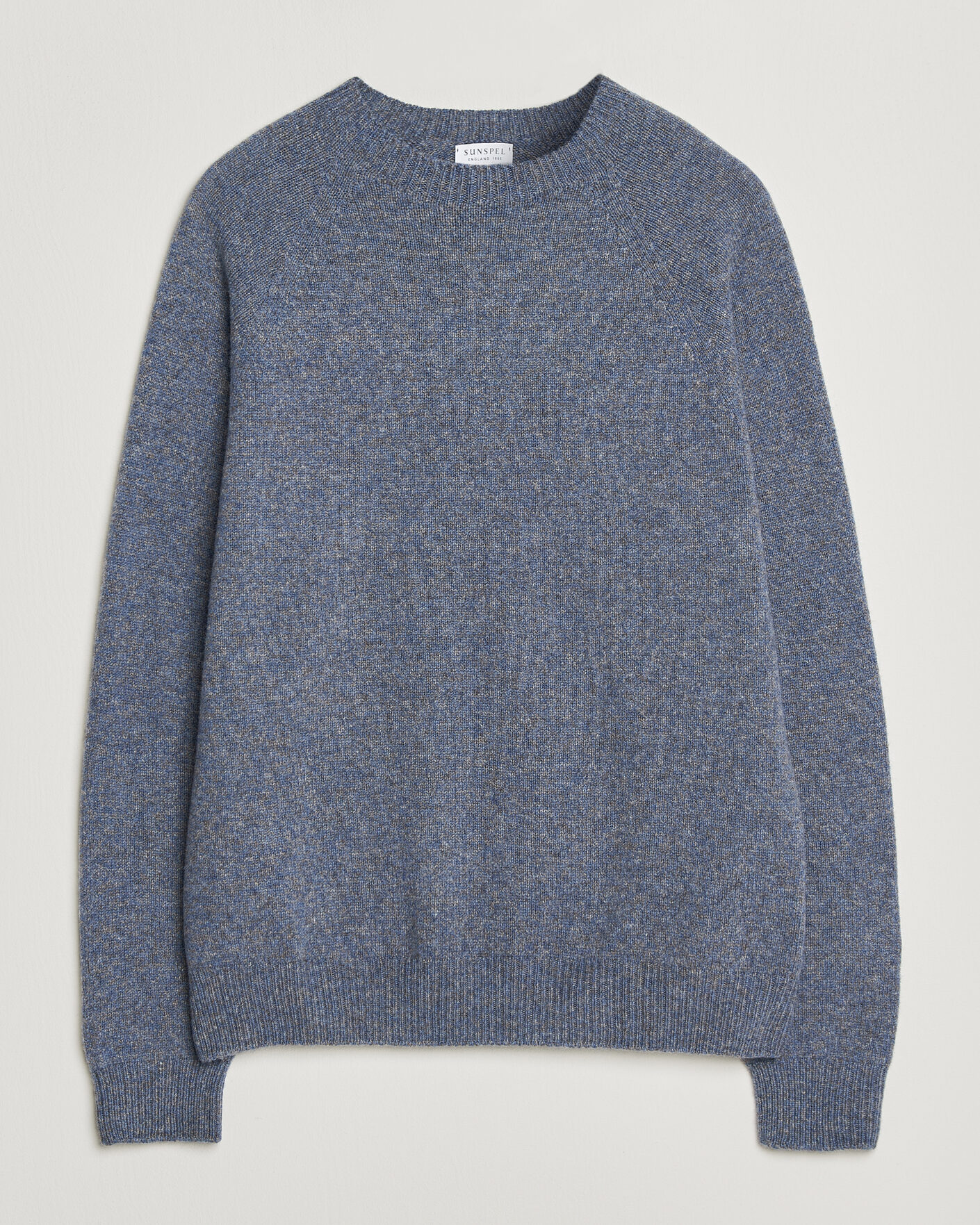 Herren | Pullover | Sunspel | Lambswool Crew Neck Denim Twist