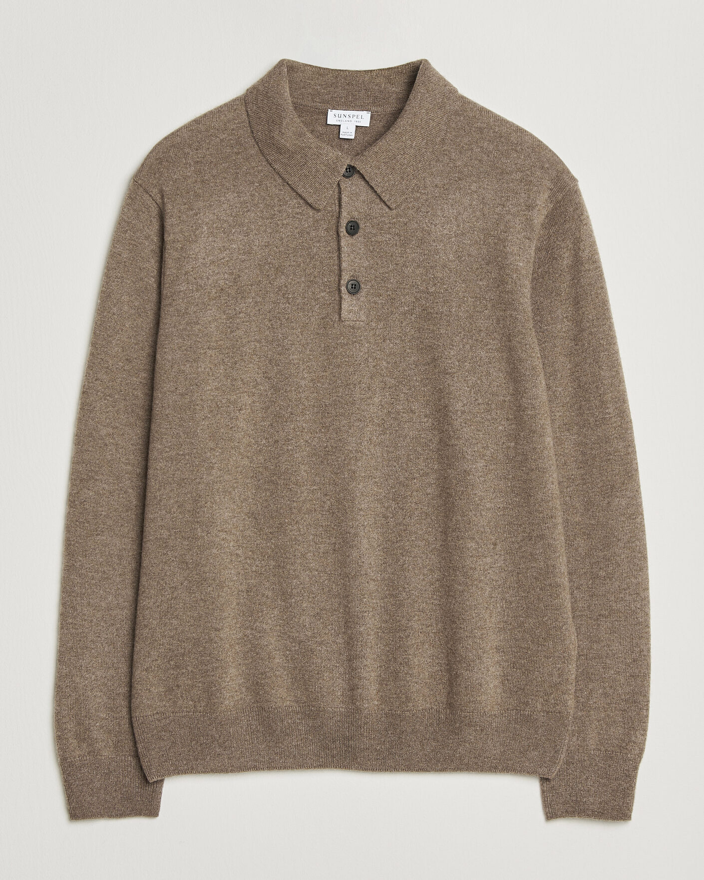Herren | Pullover | Sunspel | Cashmere Polo Taupe