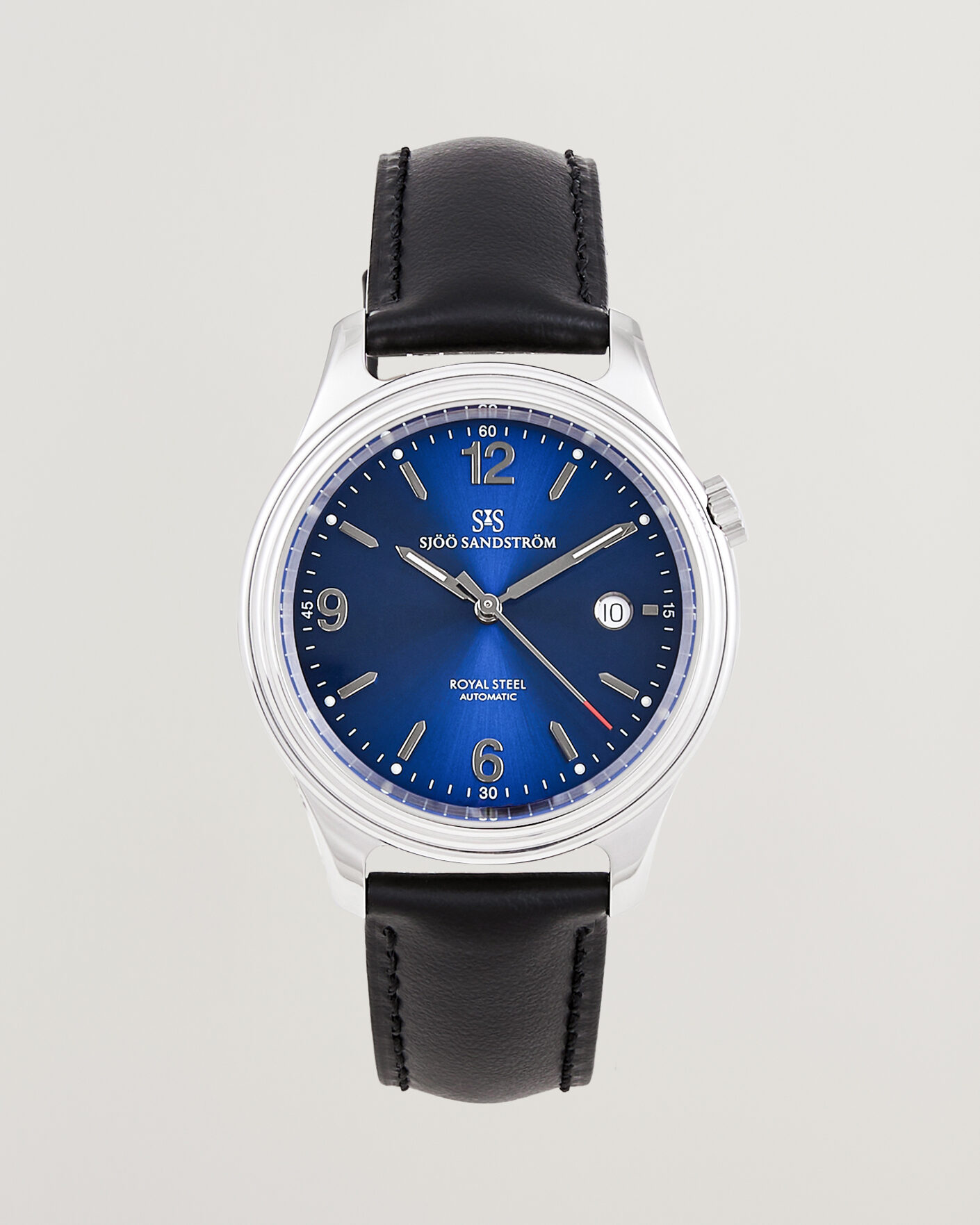Herren | Sjöö Sandström Royal Steel 41mm Black Calf Blue Dial | Sjöö Sandström | Royal Steel 41mm Black Calf Blue Dial