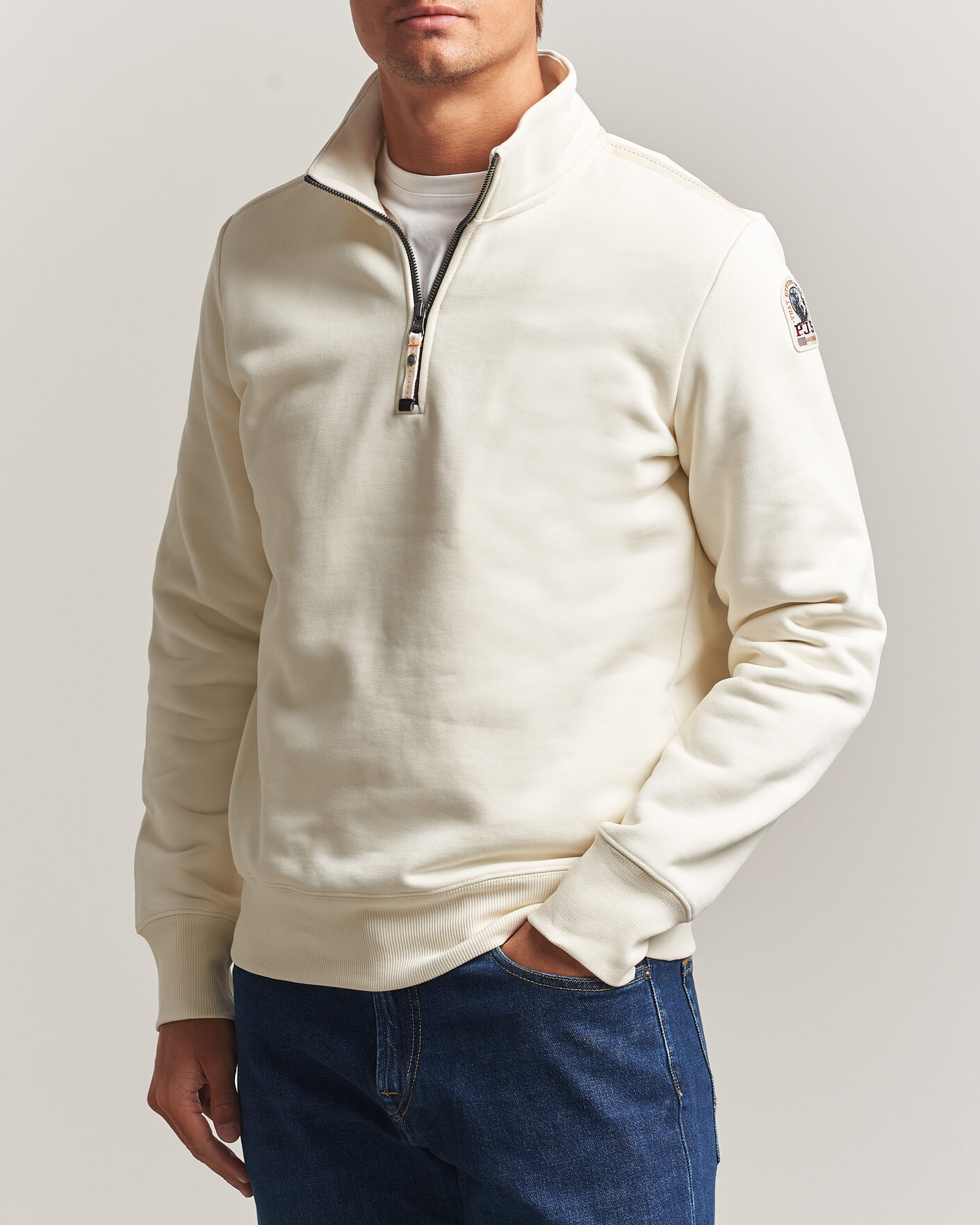 Herren | Pullover | Parajumpers | Broad Peak Super Easy Half Zip Sweatshirt Warm Ivory