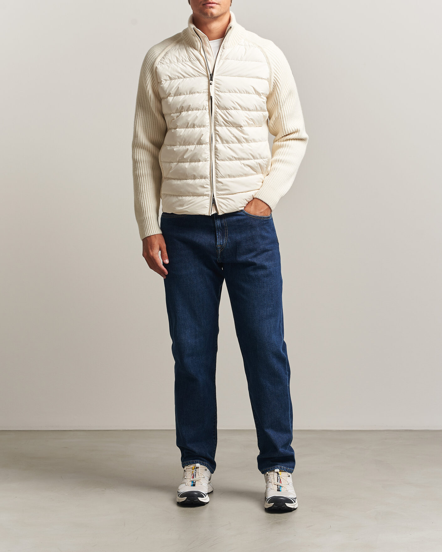 Herren | Jacken | Parajumpers | Olmo Rib Knitted Hybrid Jacket Warm Ivory