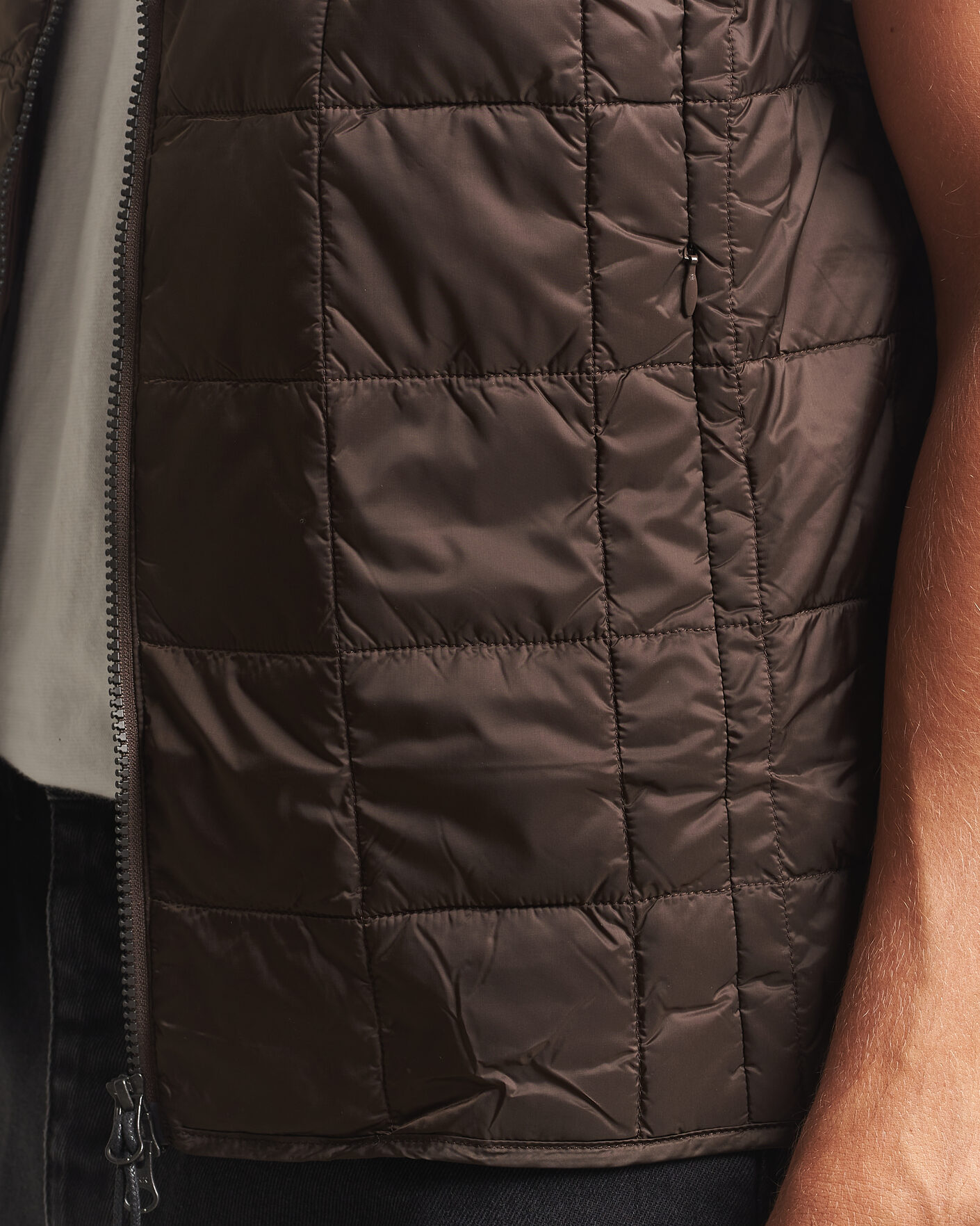Herren | Westen | TAION | High Neck Full Zip Lightweight Down Vest Dark Choco