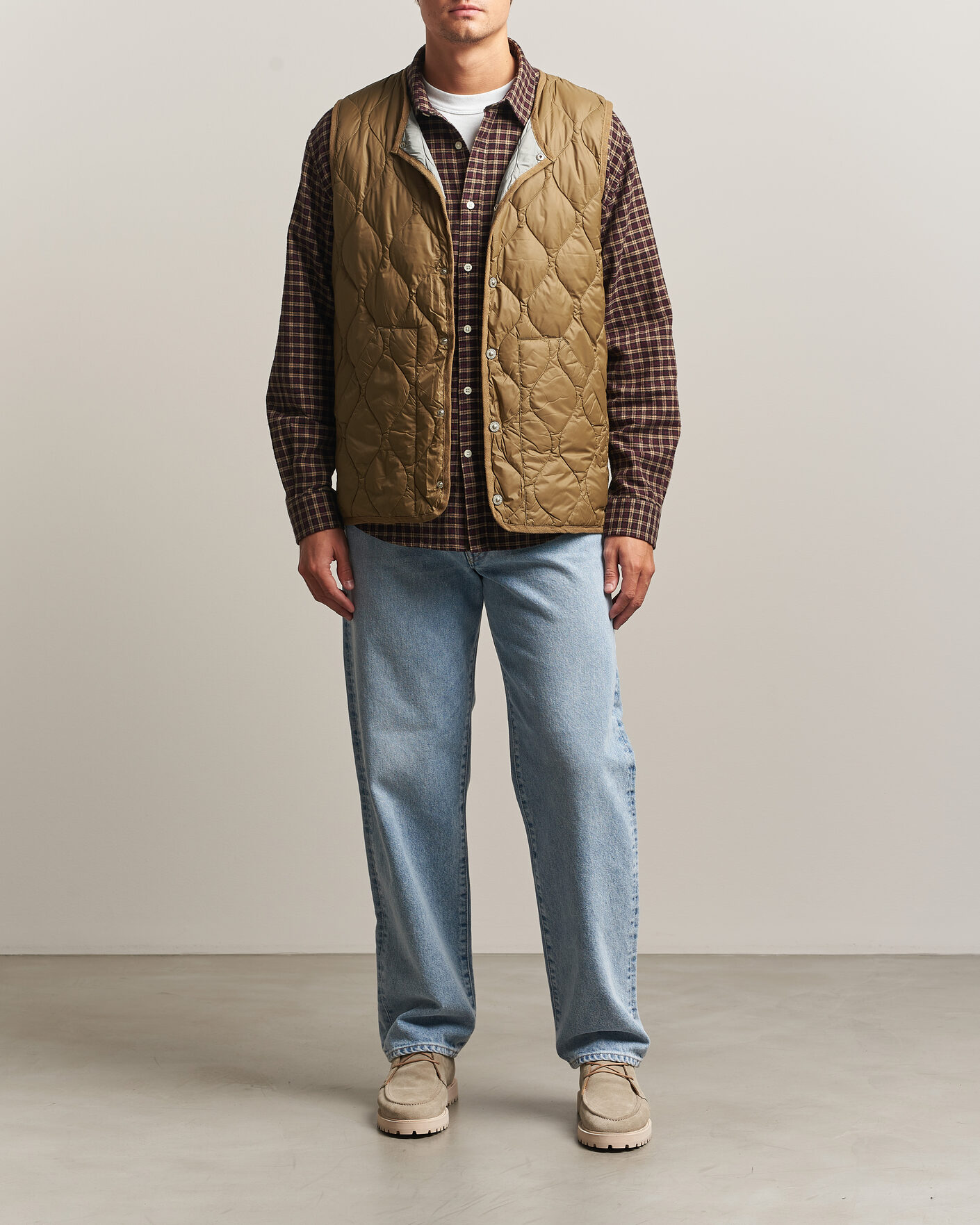 Herren | Westen | TAION | Military Crew Neck Down Vest Dark Khaki Olive