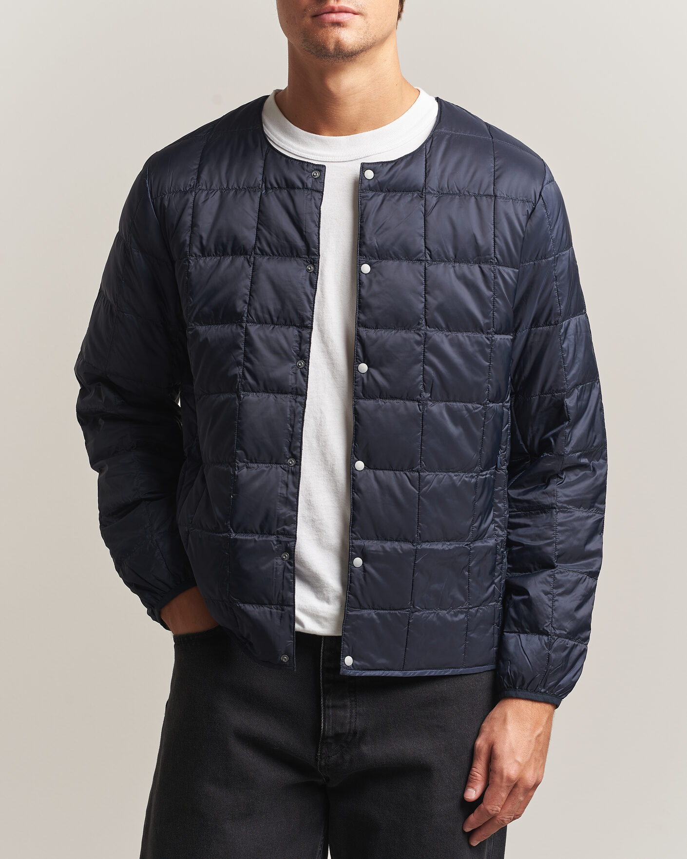 Herren | Jacken | TAION | Crew Neck Button Down Jacket Dark Navy