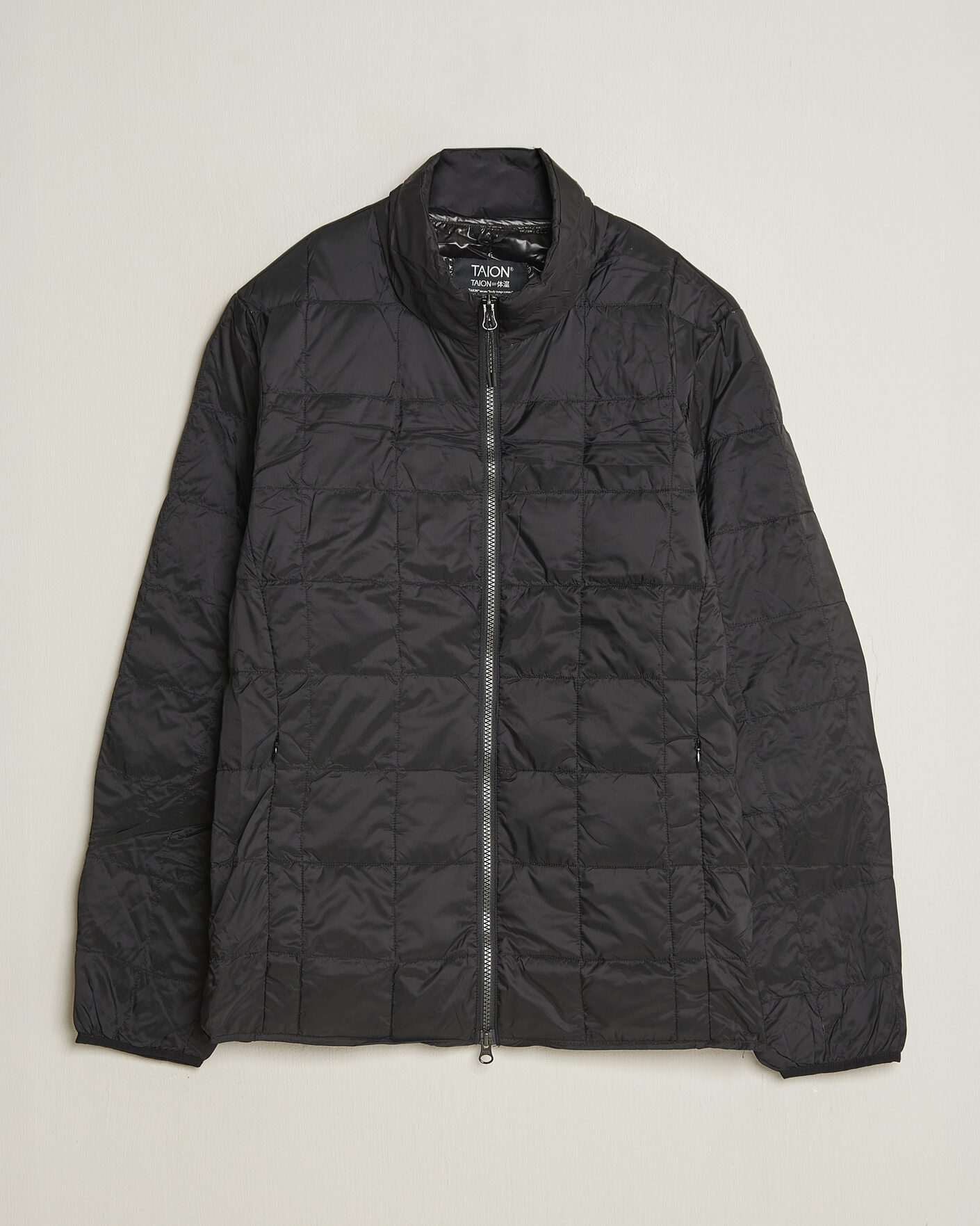 Herren | Jacken | TAION | High Neck Full Zip Lightweight Down Jacket Black