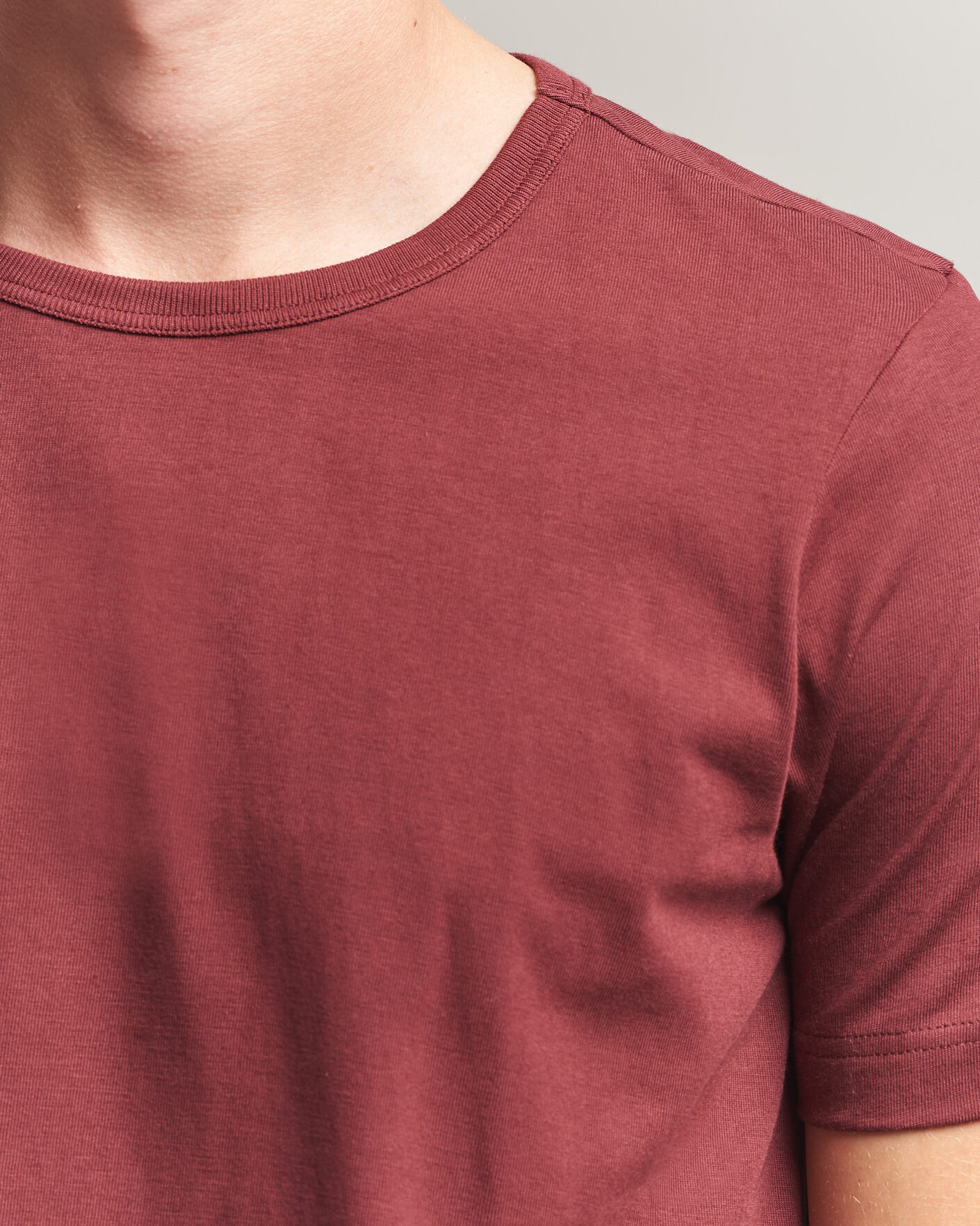 Herren | T-Shirts | Merz b. Schwanen | 1950s Classic Loopwheeled T-shirt Burgundy