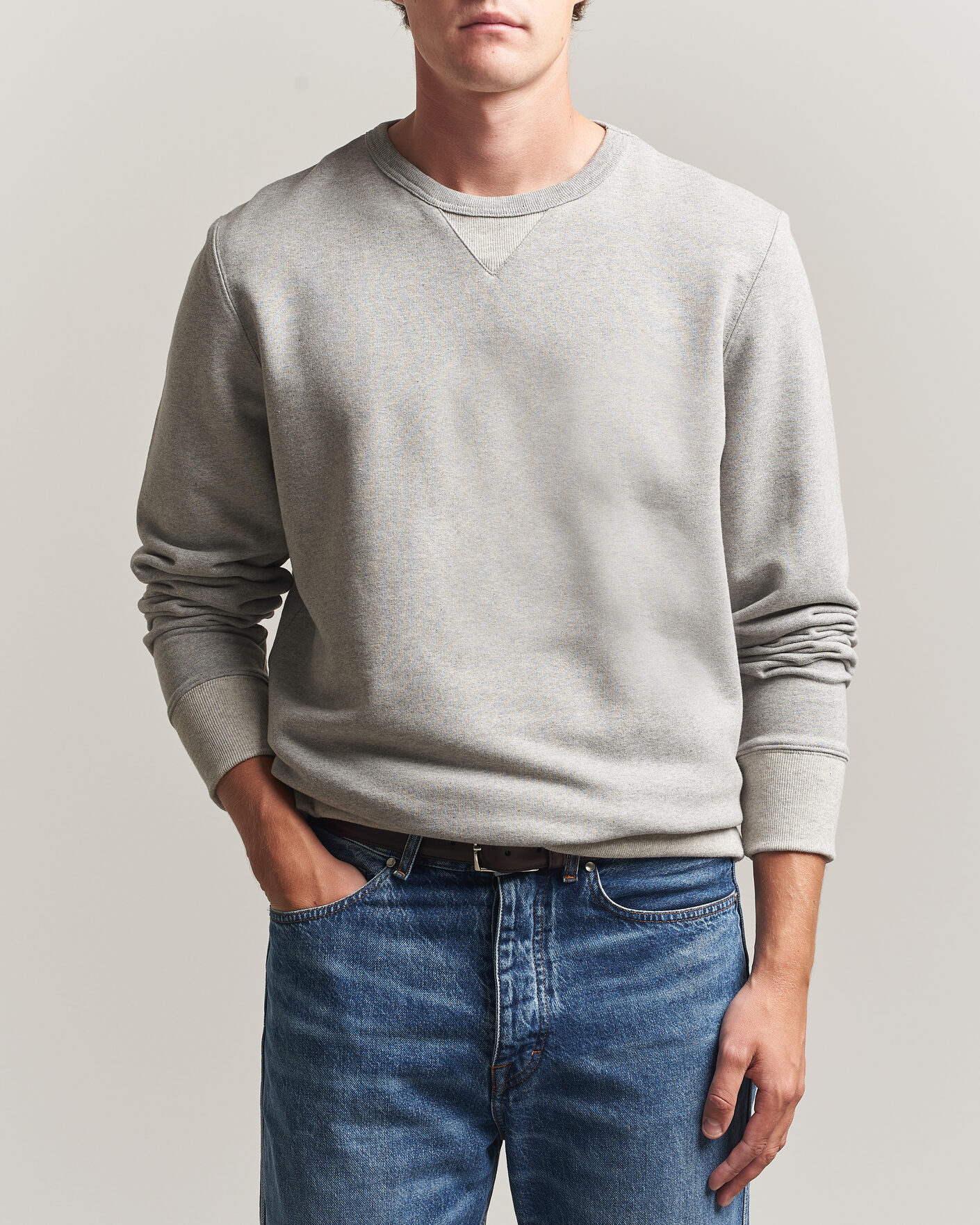 Herren | Pullover | Merz b. Schwanen | Vintage Machine Sweatshirt Grey Melange