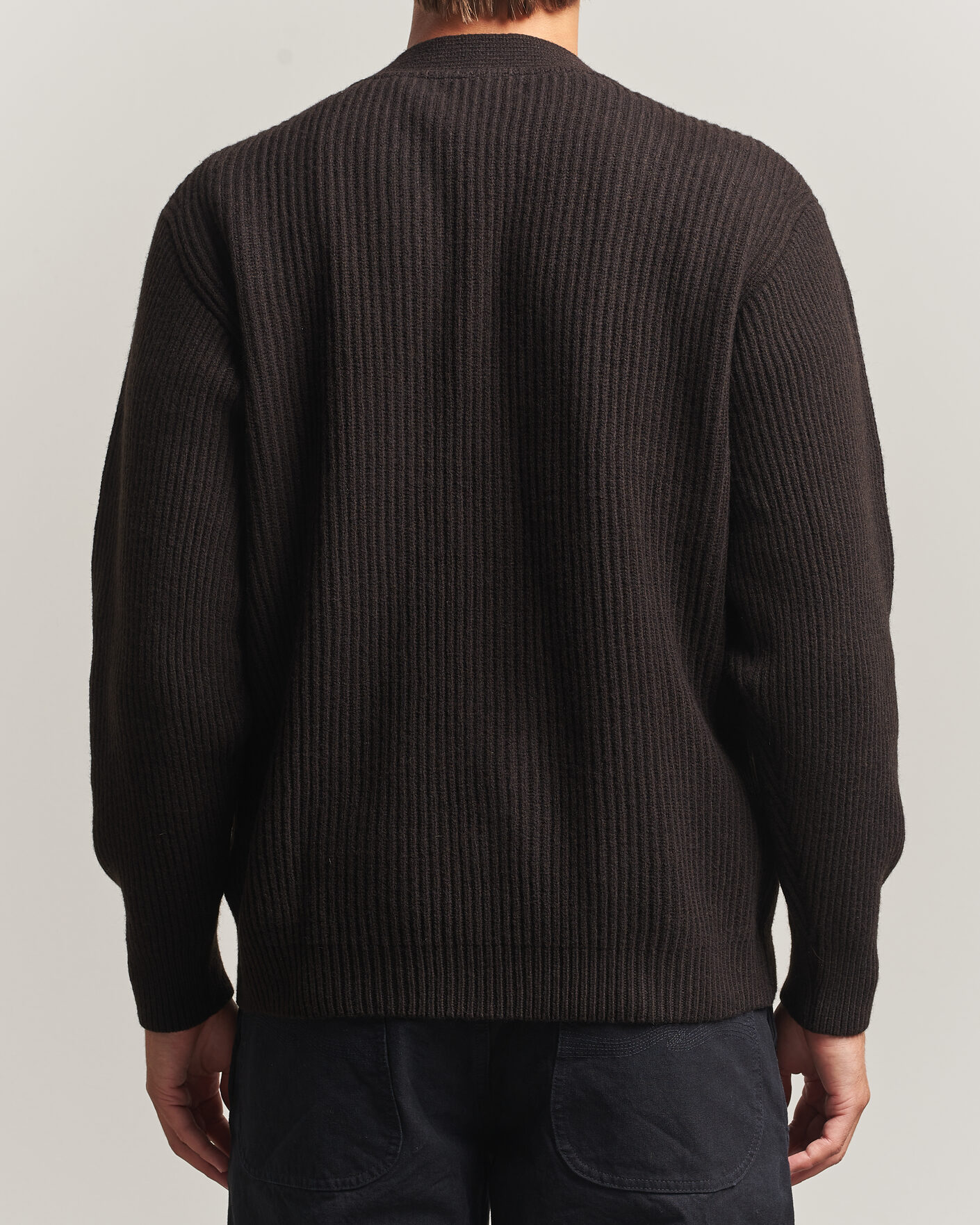 Herren | Pullover | Merz b. Schwanen | Merino/Cashmere Knitted Cardigan Espresso