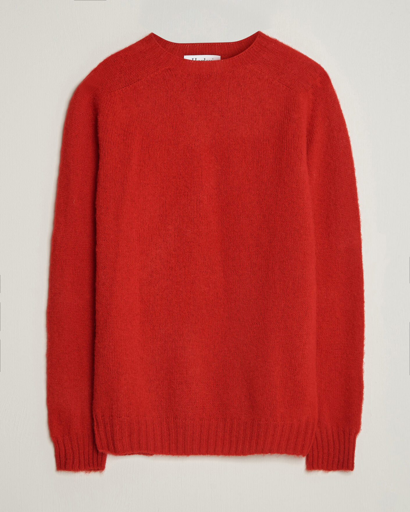 Herren | Pullover | Harley Of Scotland | Brushed Supersoft Lambswool Crewneck Cardinal