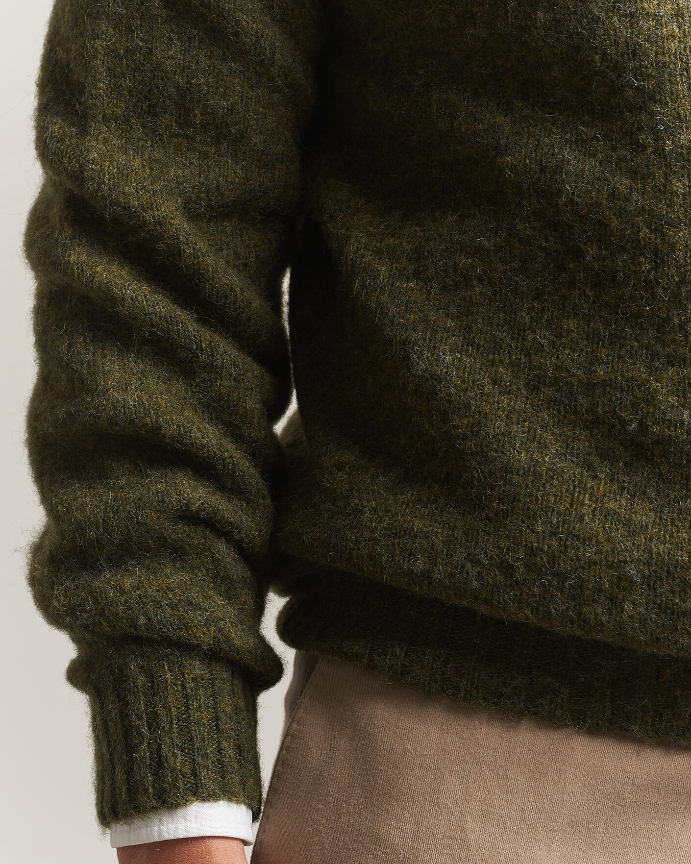 Herren | Pullover | Harley Of Scotland | Brushed Supersoft Lambswool Crewneck Scots Pine