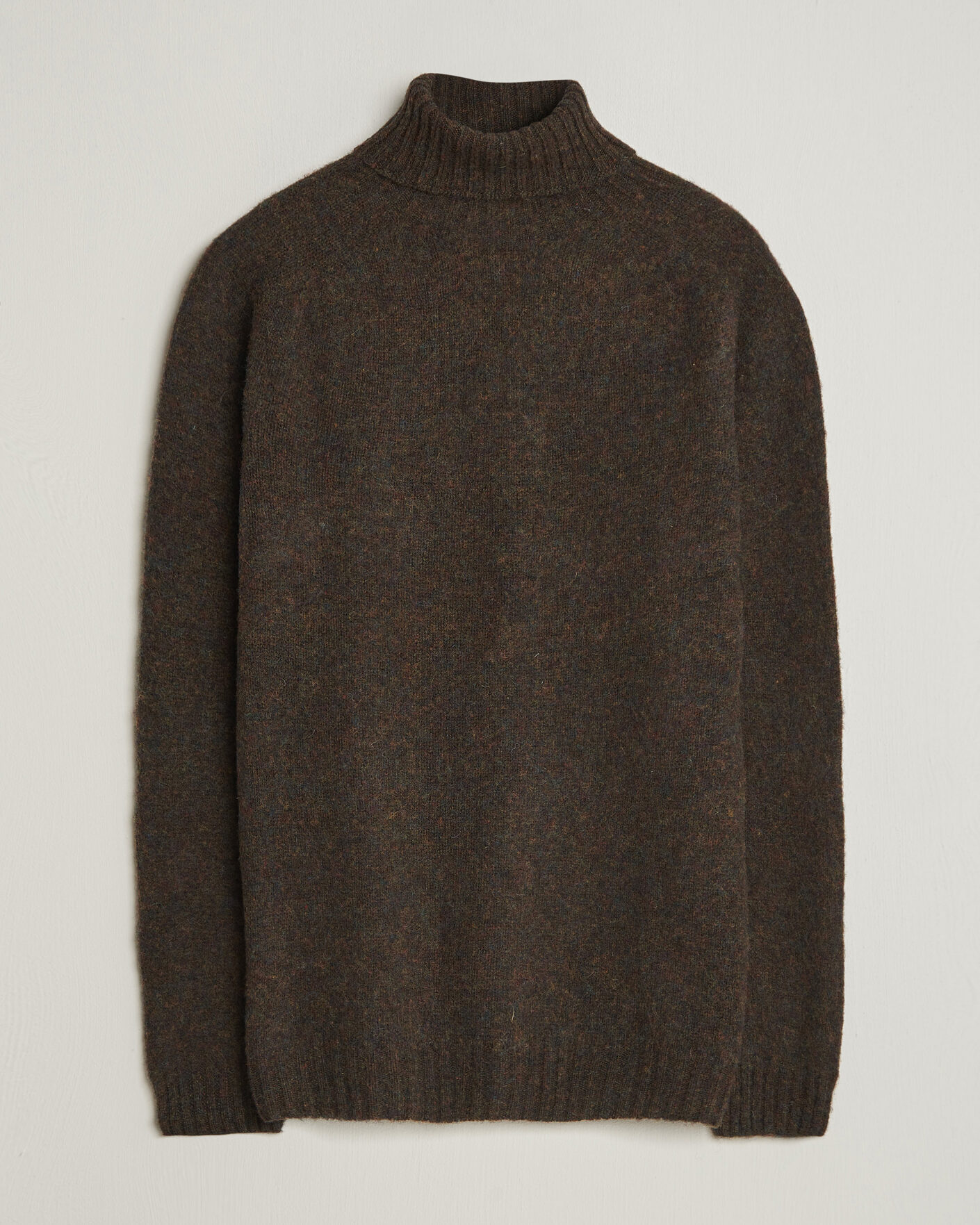 Herren | Pullover | Harley Of Scotland | Brushed Supersoft Lambswool Rollneck Carob