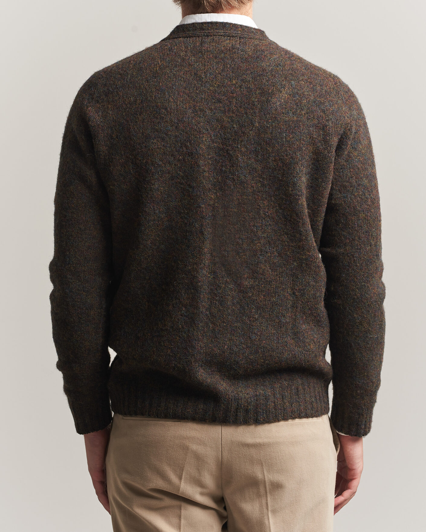 Herren | Pullover | Harley Of Scotland | Brushed Supersoft Lambswool Cardigan Carob