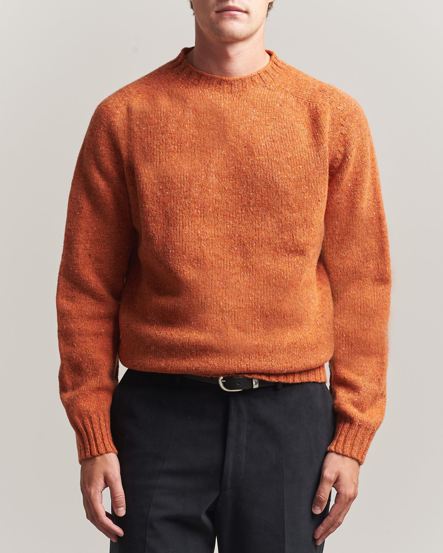 Herren | Business & Beyond | Harley Of Scotland | Donegal Wool Crewneck Orange